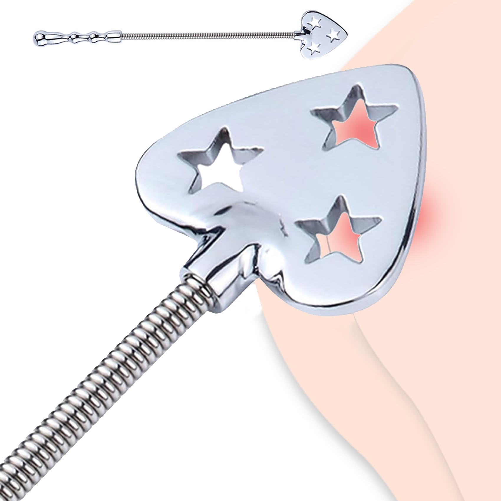 Heart-Shaped Metal BDSM Spanking Paddle - SM Restraint Toy for Couples, Role Play Accessories & Fetish Bondage Play | Perfect for Fantasy Flirting, Adult Play & Sensual Exploration