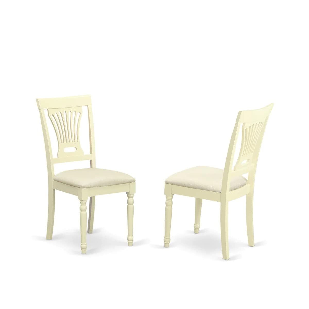 East West Furniture 3 Piece Dining Table Set for Small Spaces - 36x54 Inch Rectangle Wooden Drop Leaf Table with 2 Linen Upholstered Chairs, Buttermilk & Cherry - Perfect for Apartments, Breakfast Nooks & Cozy Dining Areas