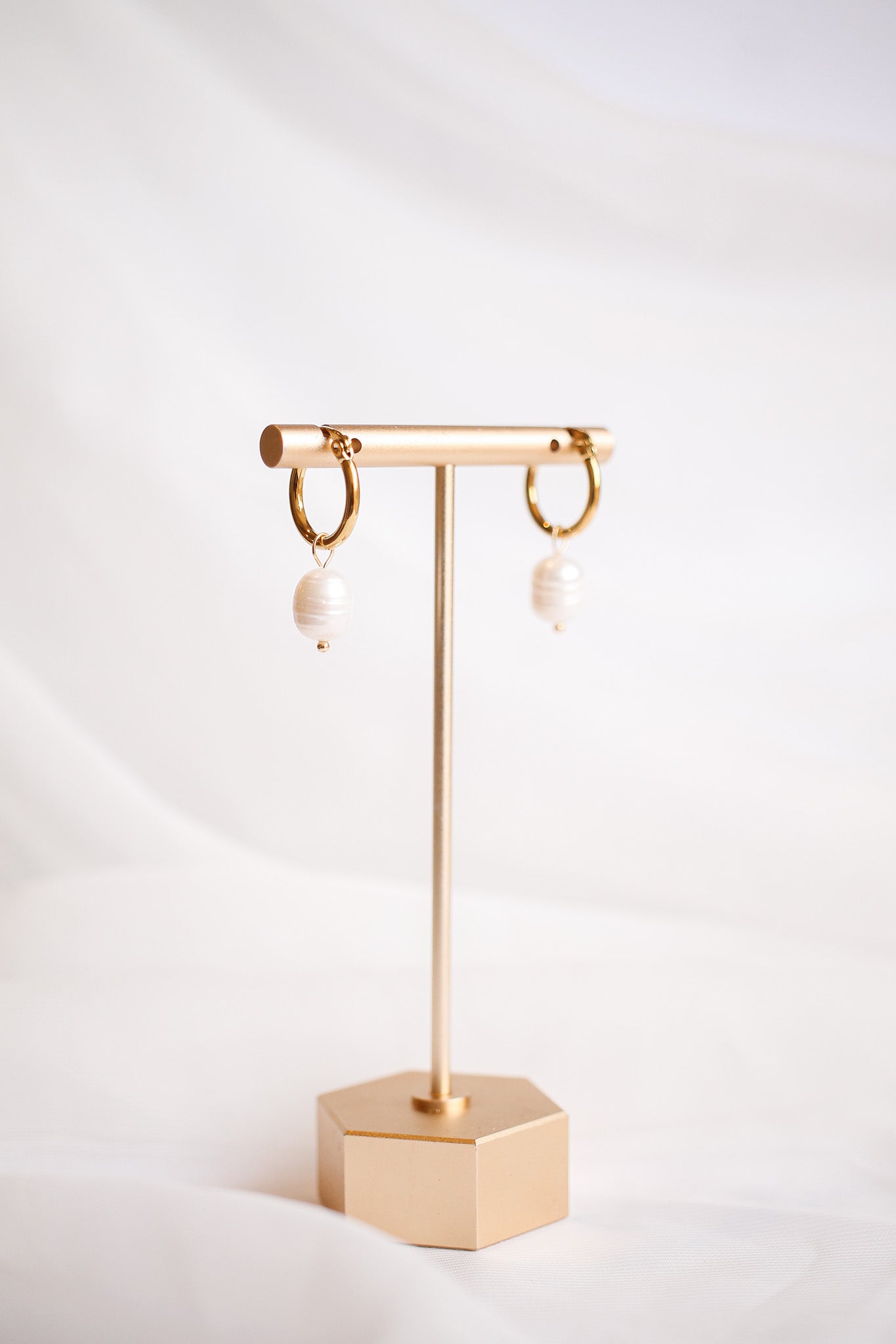 Elegant Freshwater Pearl Cape Cod Hoop Earrings - Perfect for Weddings, Parties & Everyday Wear