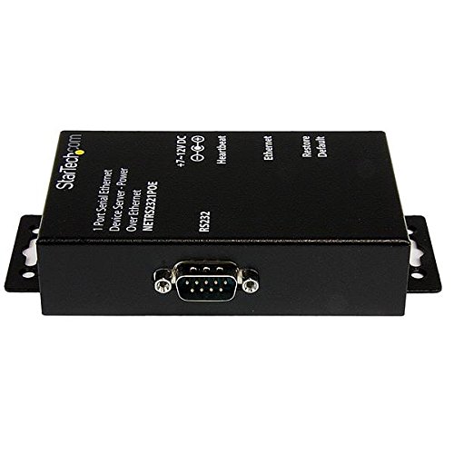 StarTech.com 1 Port RS232 Serial to Ethernet Device Server - PoE Powered (Power Over Ethernet) - Serial over IP Adapter for Remote Access - Ideal for Industrial Automation, POS Systems & Data Centers (NETRS2321POE)