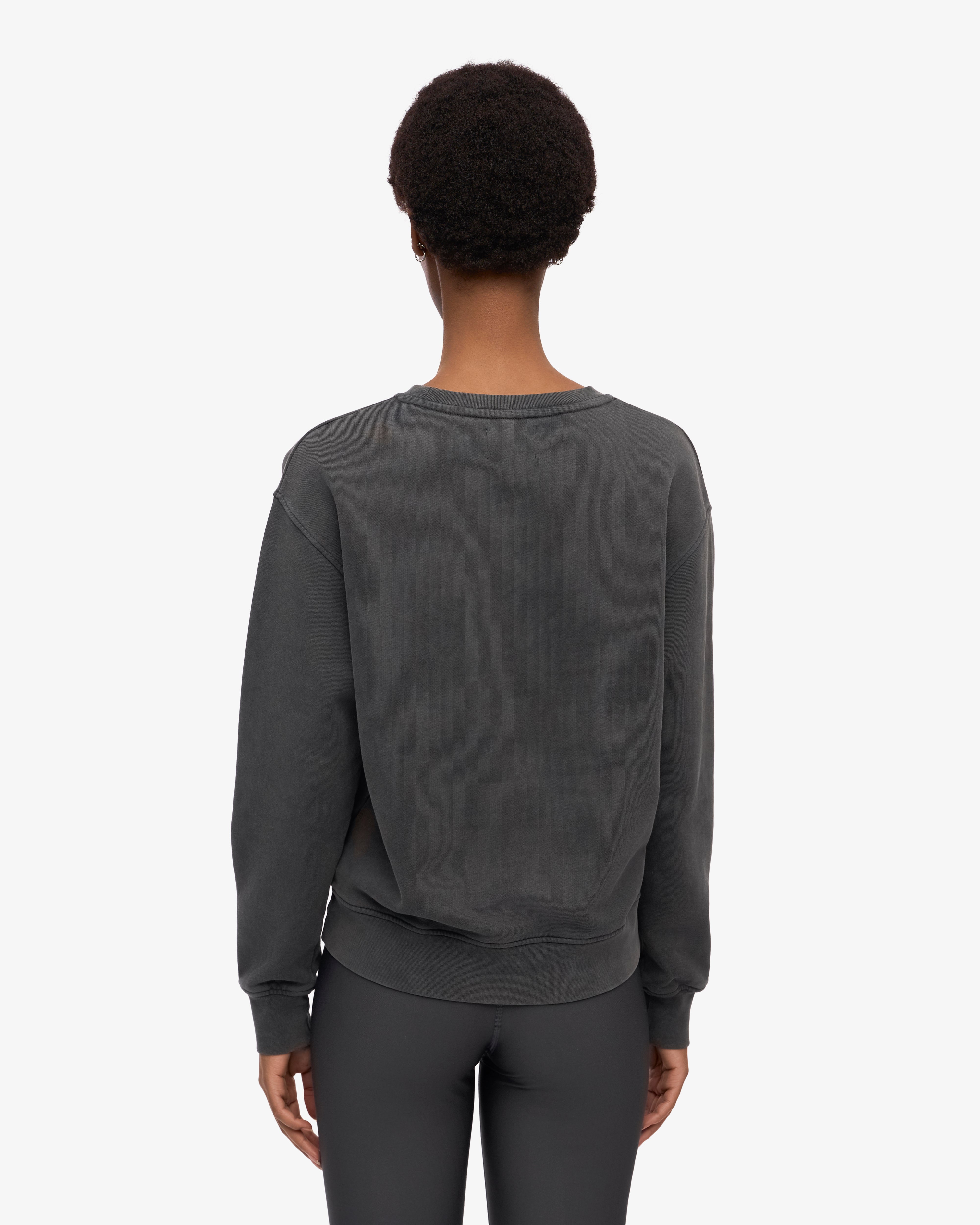 Women's Classic Organic Cotton Crew Neck T-Shirt - Faded Black - Casual Everyday Wear & Layering Essential