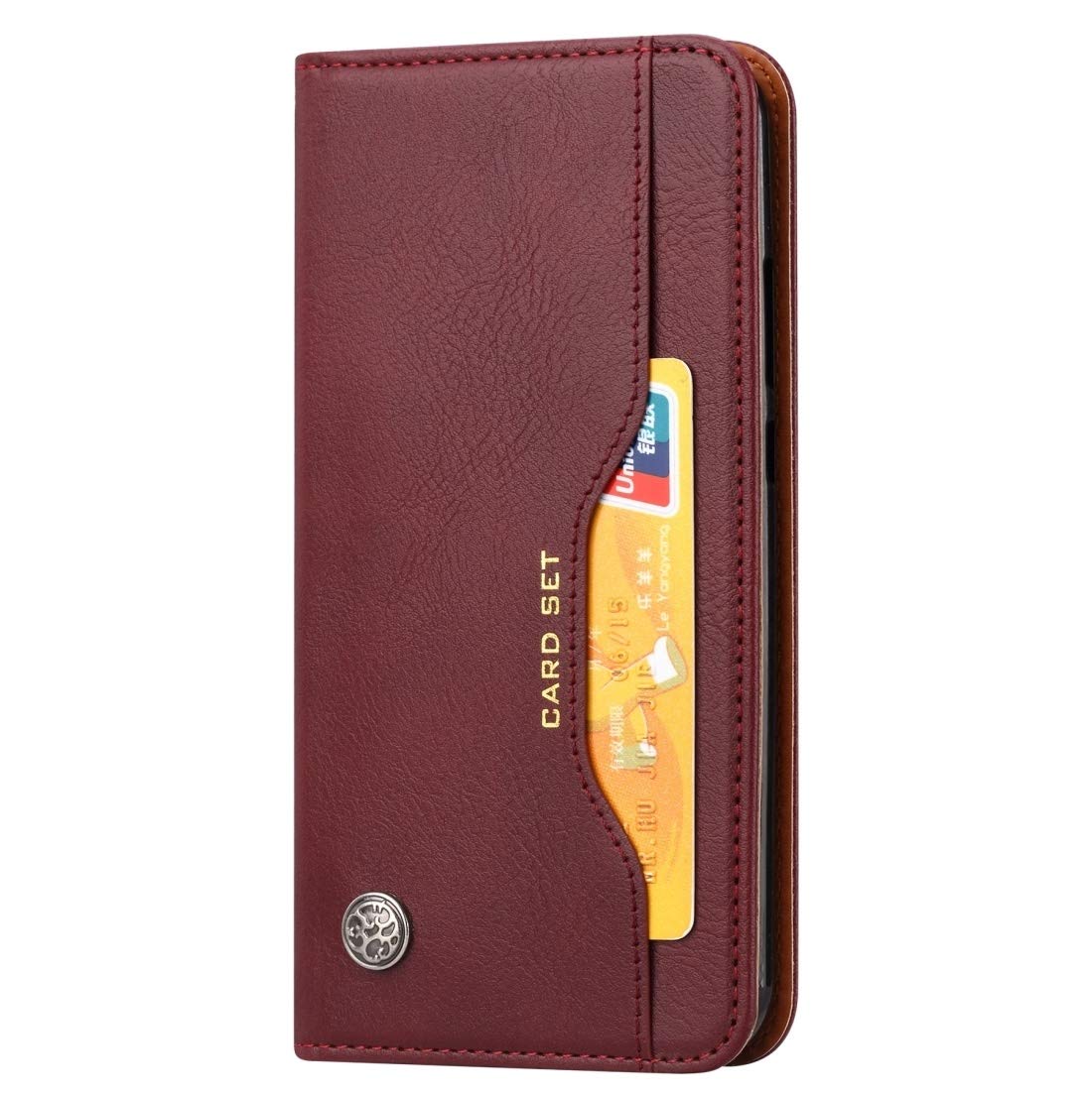 Premium Genuine Leather Case for Huawei Honor 10 Lite/P Smart 2019 - Horizontal Flip Design with Card Slots, Photo Frame & Wallet Function (Wine Red) - Perfect for Daily Use, Business Meetings & Travel Protection
