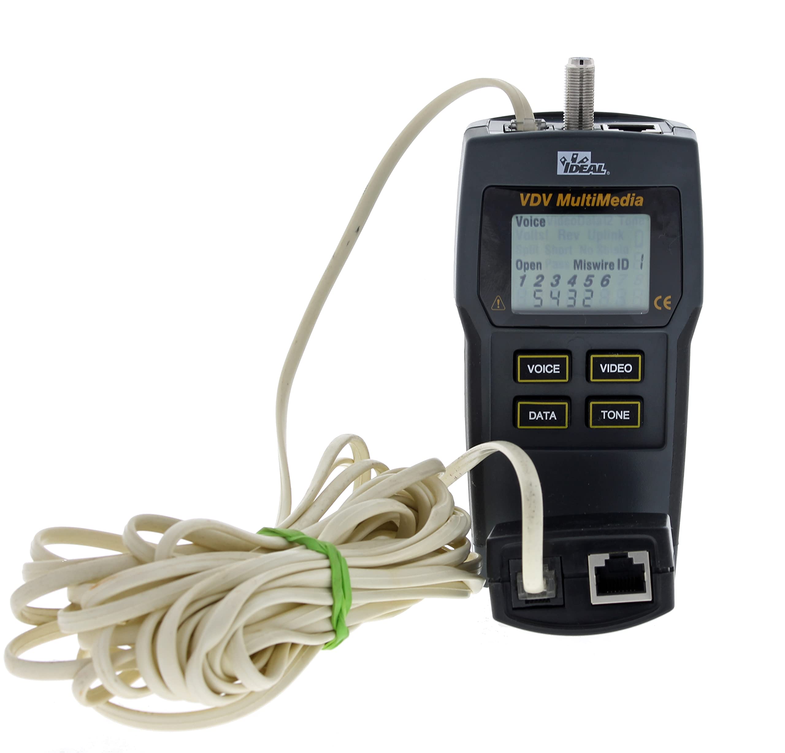 IDEAL INDUSTRIES INC. 33-856 VDV Multimedia Wiremap Tester - CAT3/5e/6/6A & RG-59/6/6 Quad Cable Tester for Voice/Data/Video Networks - Perfect for IT Technicians & Network Installations