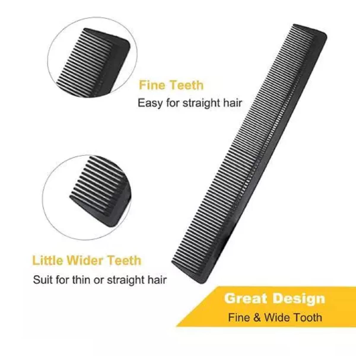 ZAUKY Professional Hair Cutting Comb - Anti Static, Heat Resistant Styling Comb for Salon & Home Use (2-Pack) - Perfect for Hairdressing, Styling & Detangling