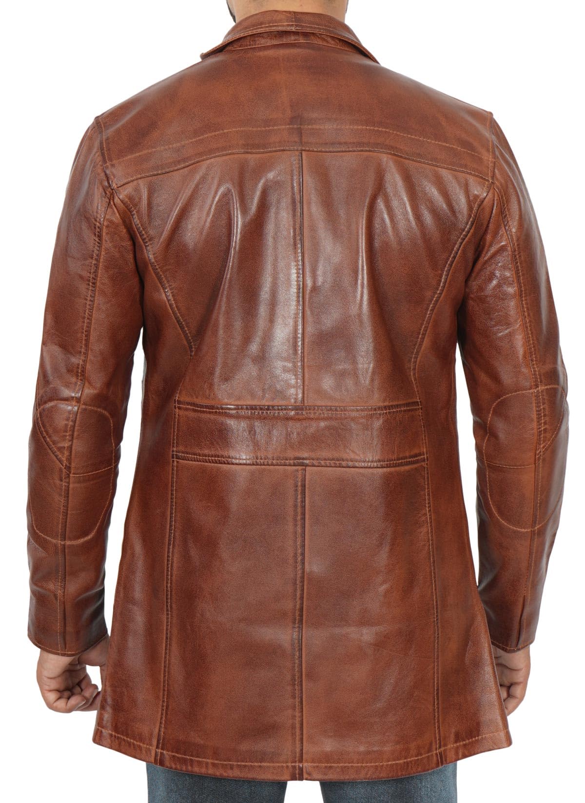 Blingsoul Genuine Leather Car Coat for Men - Black & Brown Real Leather Jacket | Stylish Outerwear for Driving, Casual Wear & Outdoor Activities