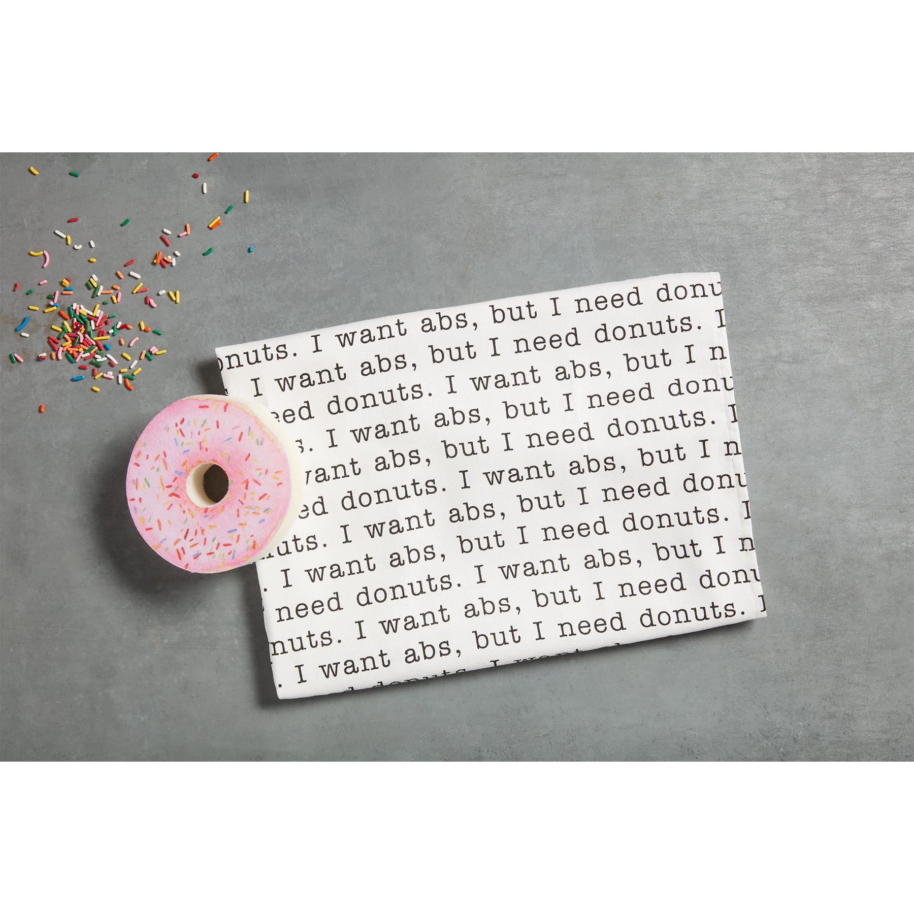 Mud Pie Circa Food Sponge Towel Set - Donut Print Kitchen Towels 26