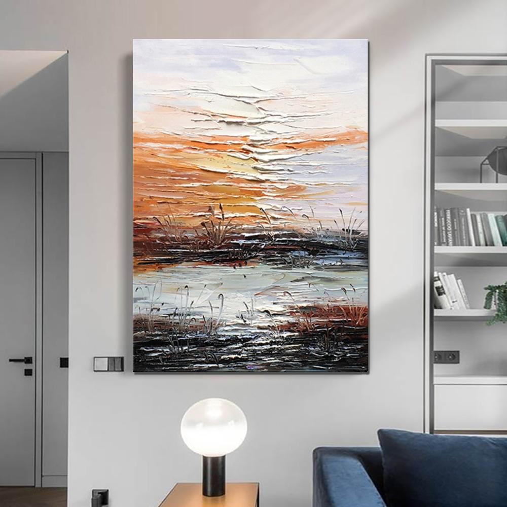 Abstract Canvas Painting - Modern Hand Painted Wall Art for Living Room Decor | Large Contemporary Artwork for Home & Office Interior Design