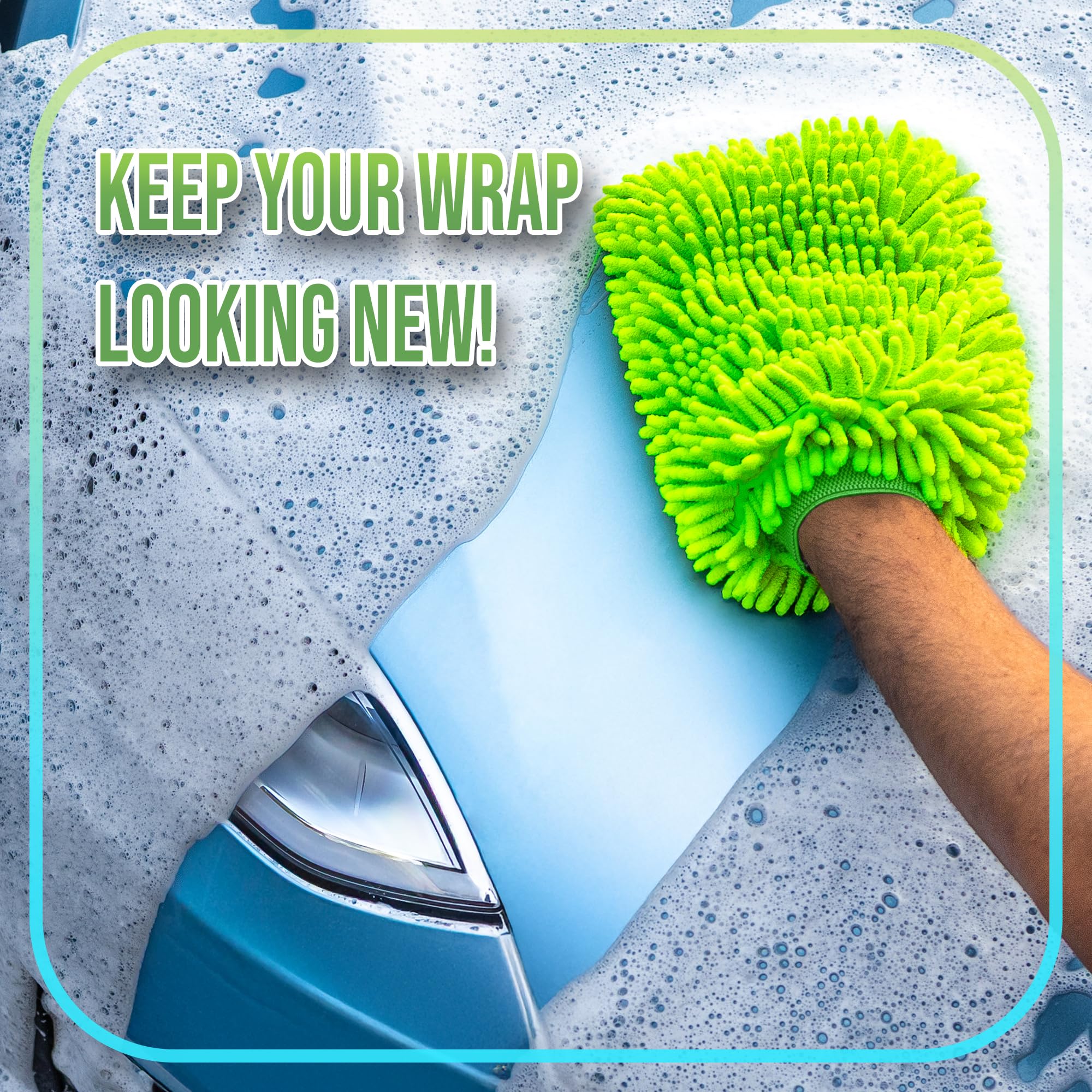 Premium Vinyl Wrap Car Wash Soap Kit - 64oz pH-Balanced Shampoo & Microfiber Mitt for Vinyl, PPF & All Finishes | Foam Cannon & Bucket Wash Ready | Perfect for Detailing, Wrapping Shops & DIY Car Enthusiasts