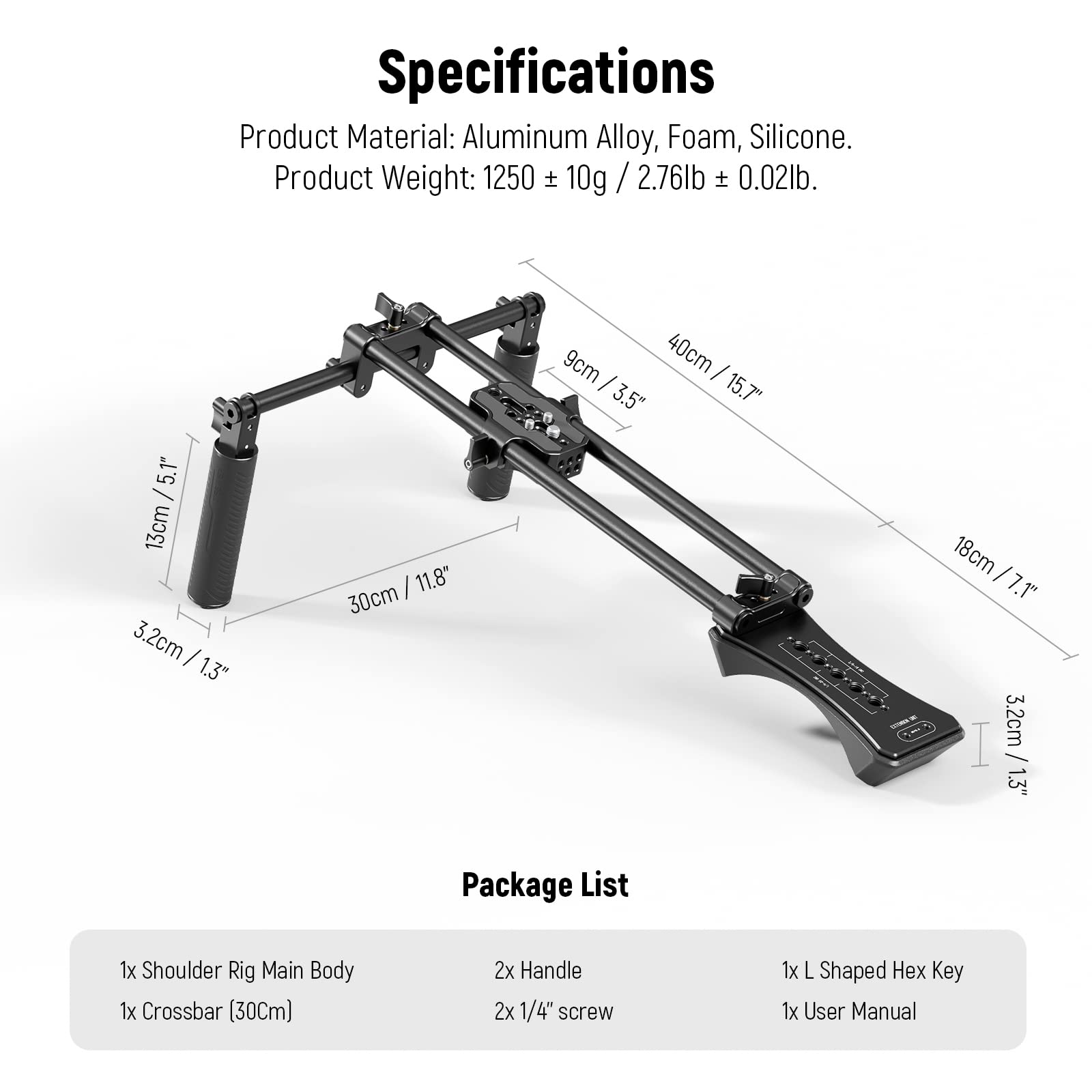 NEEWER Universal Shoulder Rig Kit with 16