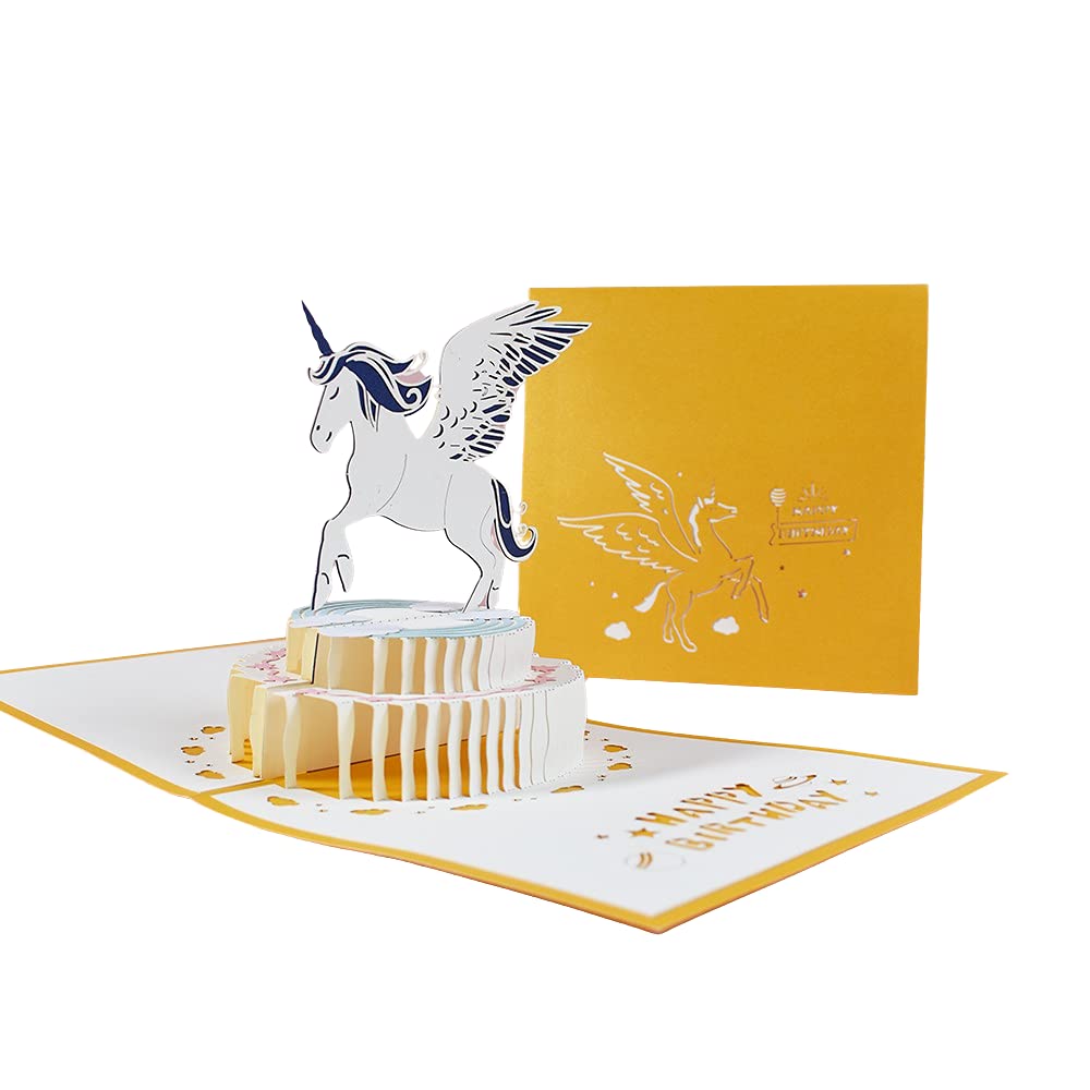 Lovepop Unicorn Pop Up Birthday Card with Envelope - 3D Greeting Cards for Women, Men, Kids, Mom, Sister & Friends - Perfect for Birthday Wishes, Party Invitations & Special Occasions