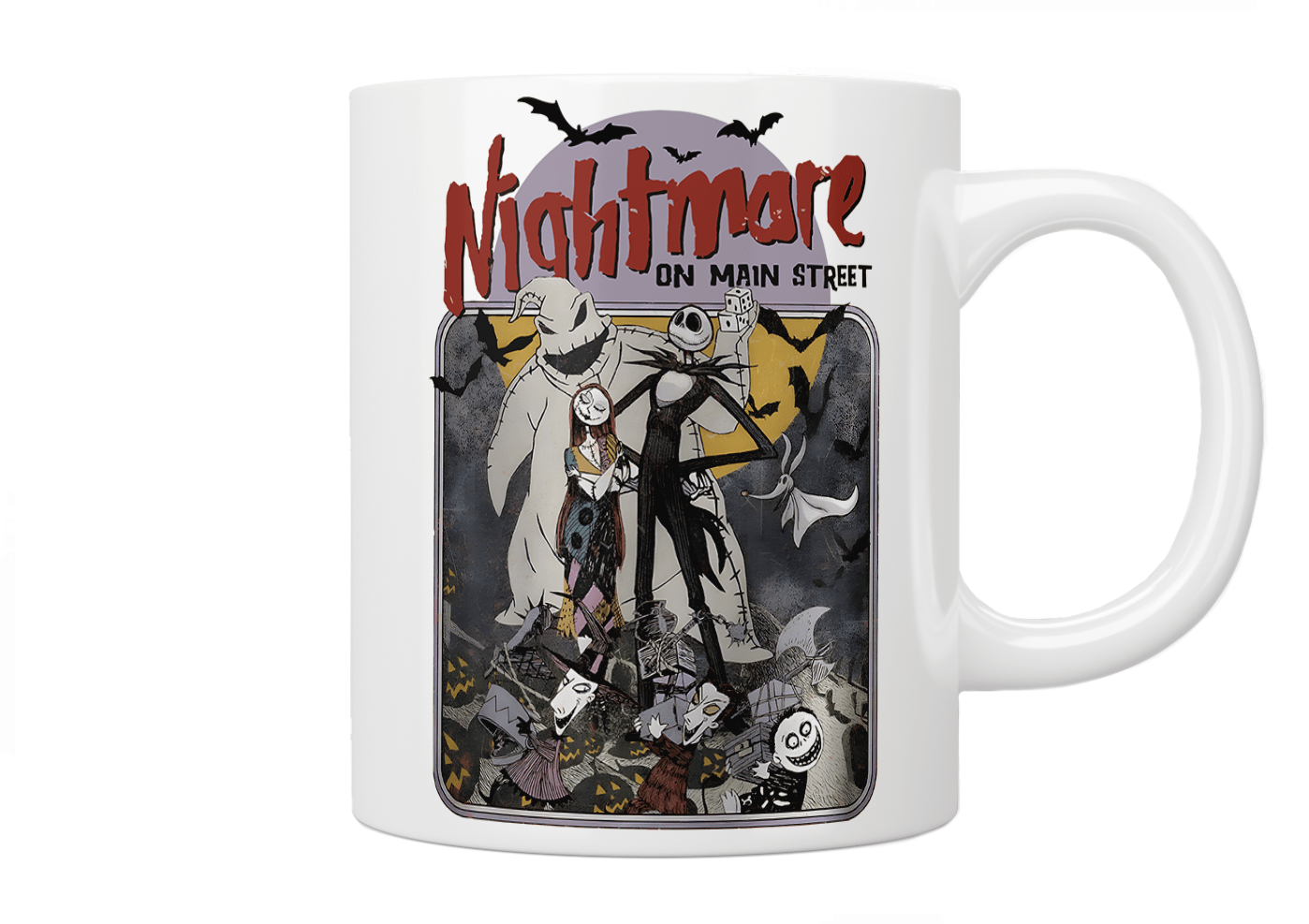 Nightmare On Main Street Coffee Mug - Horror Themed Ceramic Cup for Halloween, Gifts & Collectibles - Perfect for Coffee, Tea & Hot Drinks at Home or Office