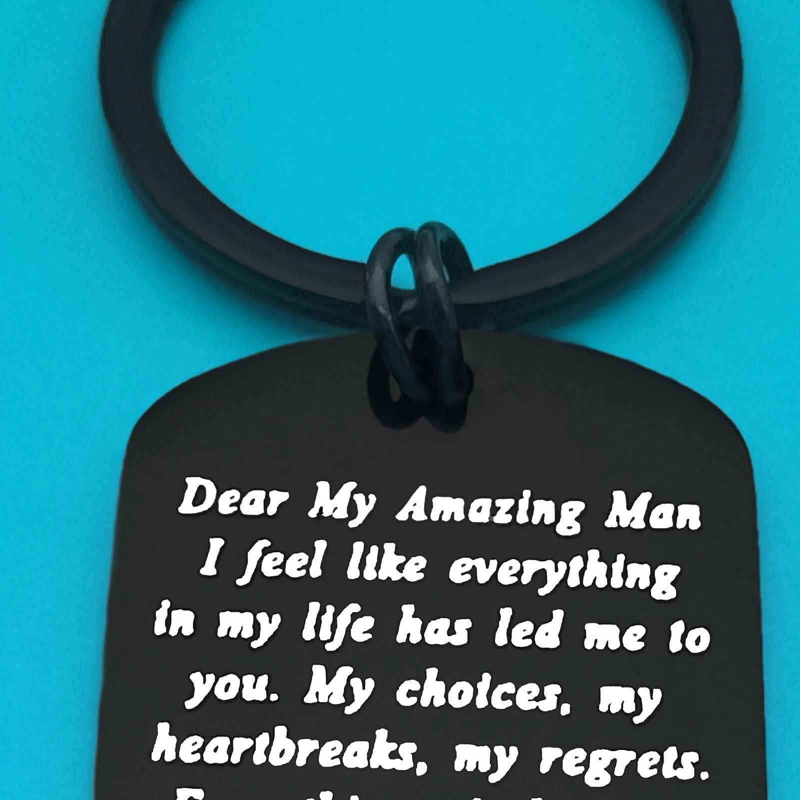 To My Man Keychain - Engraved I Love You Gift for Boyfriend, Husband, Fiance - Romantic Anniversary, Birthday & Valentine's Day Present - Perfect for Christmas, Weddings & Special Occasions