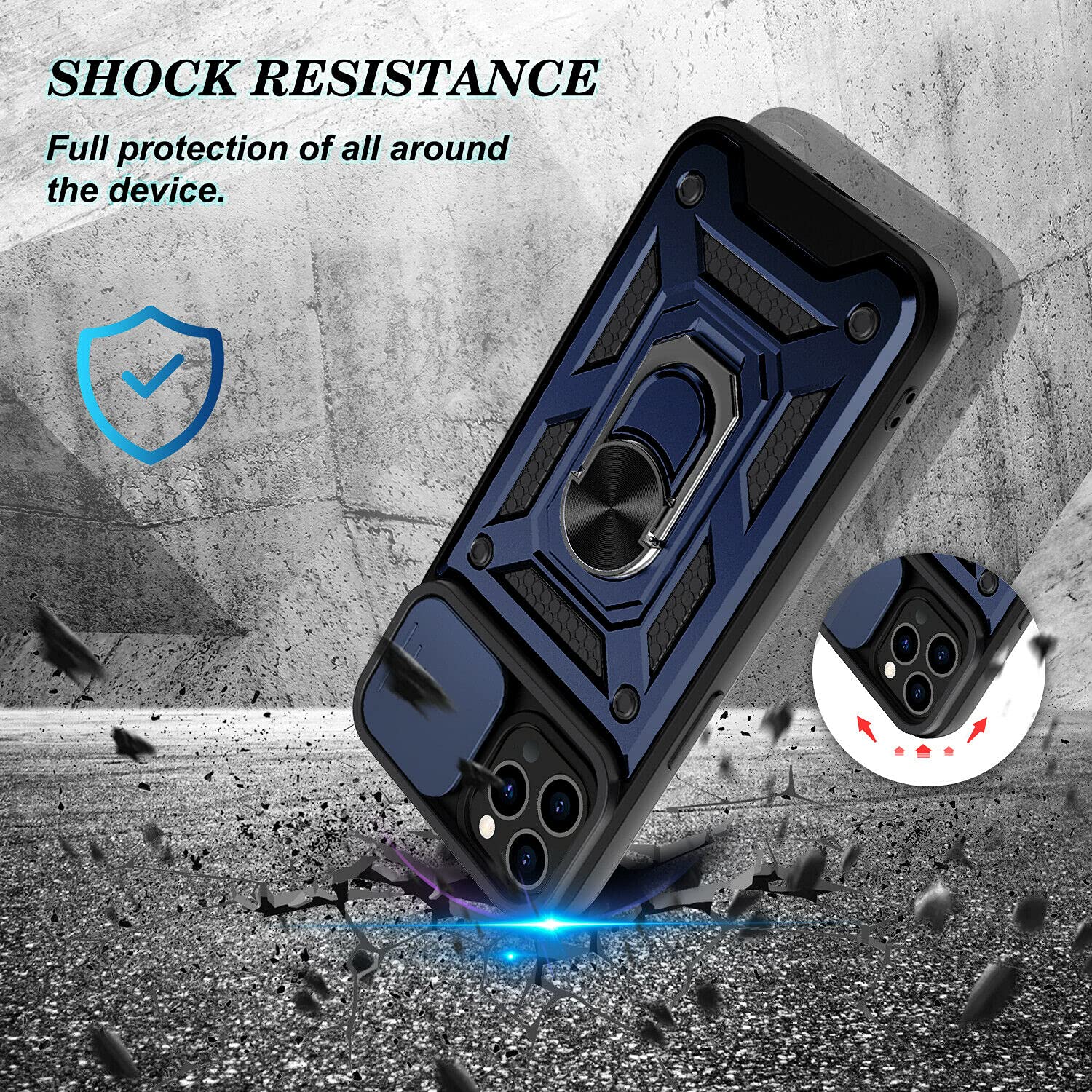 SOGA Rugged Shockproof Case for Apple iPhone 13 Pro Max - Magnetic Kickstand, Camera & Screen Protection | Drop-Proof Phone Cover with Swivel Protector [Blue] - Perfect for Outdoor Adventures, Work & Daily Use