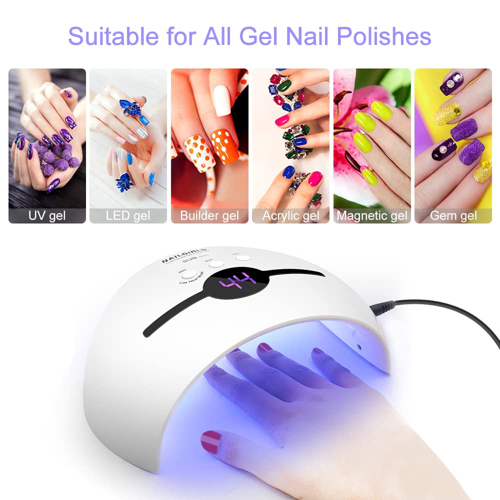 Professional 48W UV LED Nail Lamp for Gel Polish - Portable Salon Manicure & Pedicure Curing Light with 3 Timer Modes & Smart Sensor | Perfect for Home Nail Care, DIY Gel Polish, and Professional Salon Use