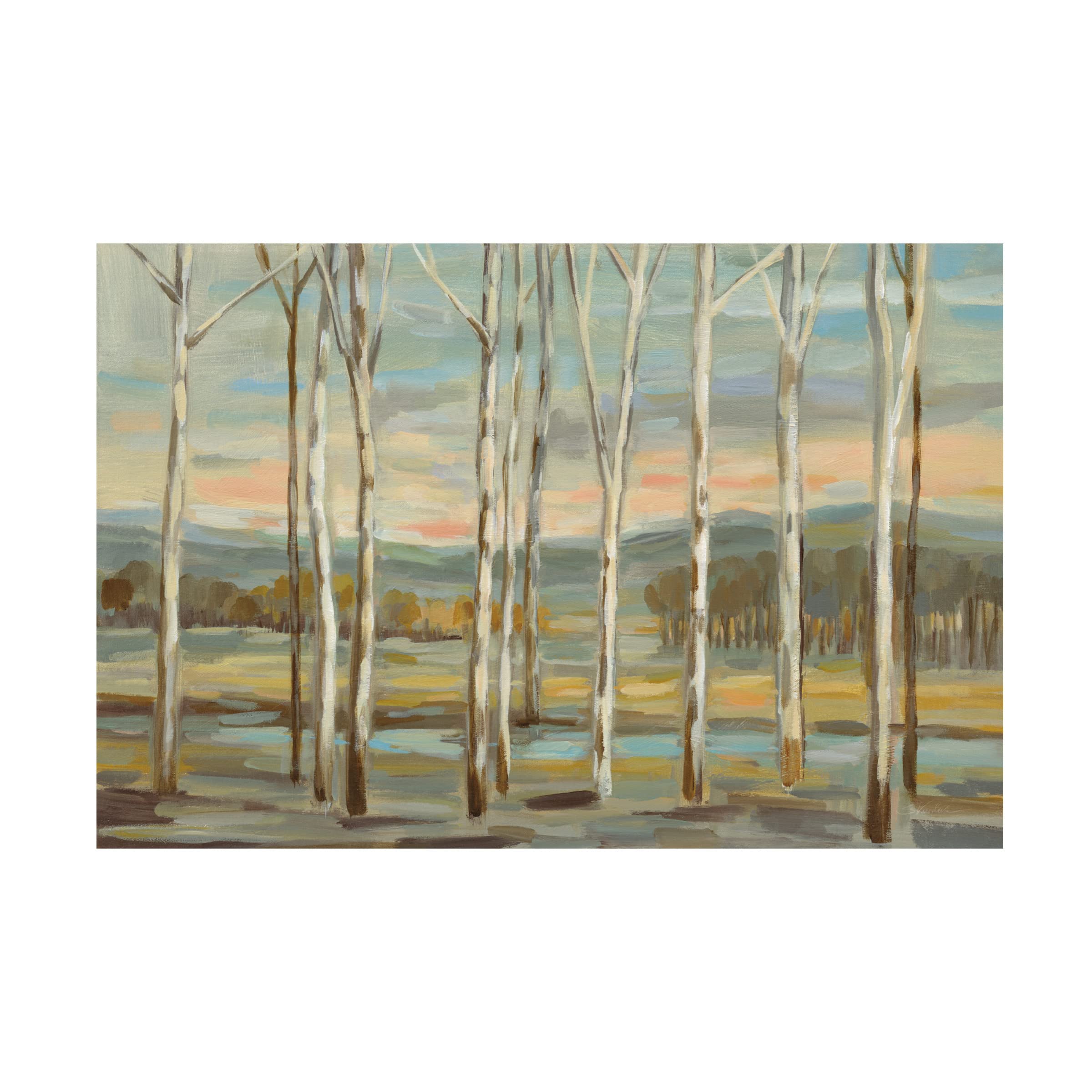 Trademark Fine Art 'Silver Forest' Canvas Wall Art by Silvia Vassileva - Modern Abstract Painting for Living Room, Bedroom & Office Decor