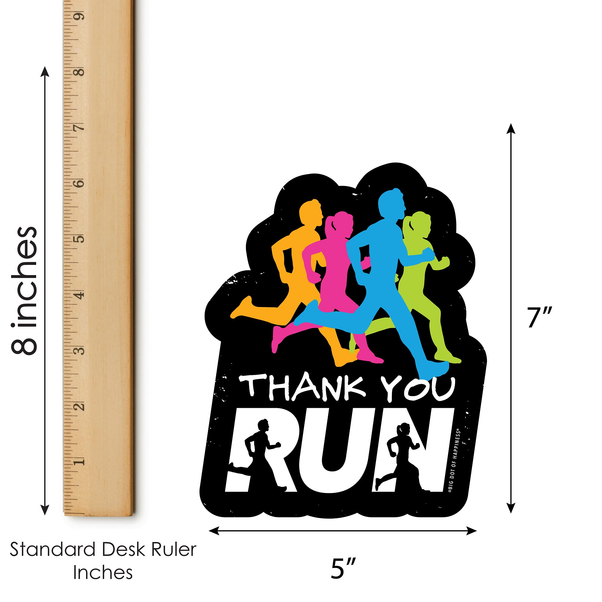 Big Dot of Happiness Running Thank You Cards - Set of 12 Track & Marathon Party Note Cards with Envelopes - Perfect for Cross Country Runners, Race Volunteers & Athletic Events