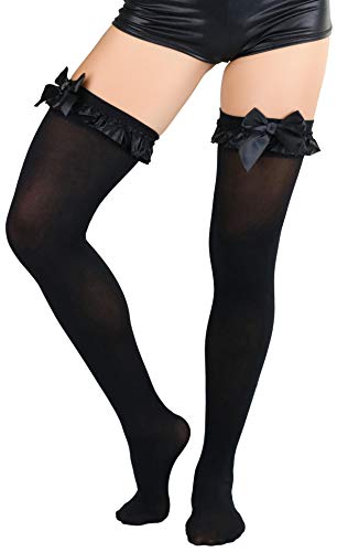 Opaque Ruffle Top French Maid - Black