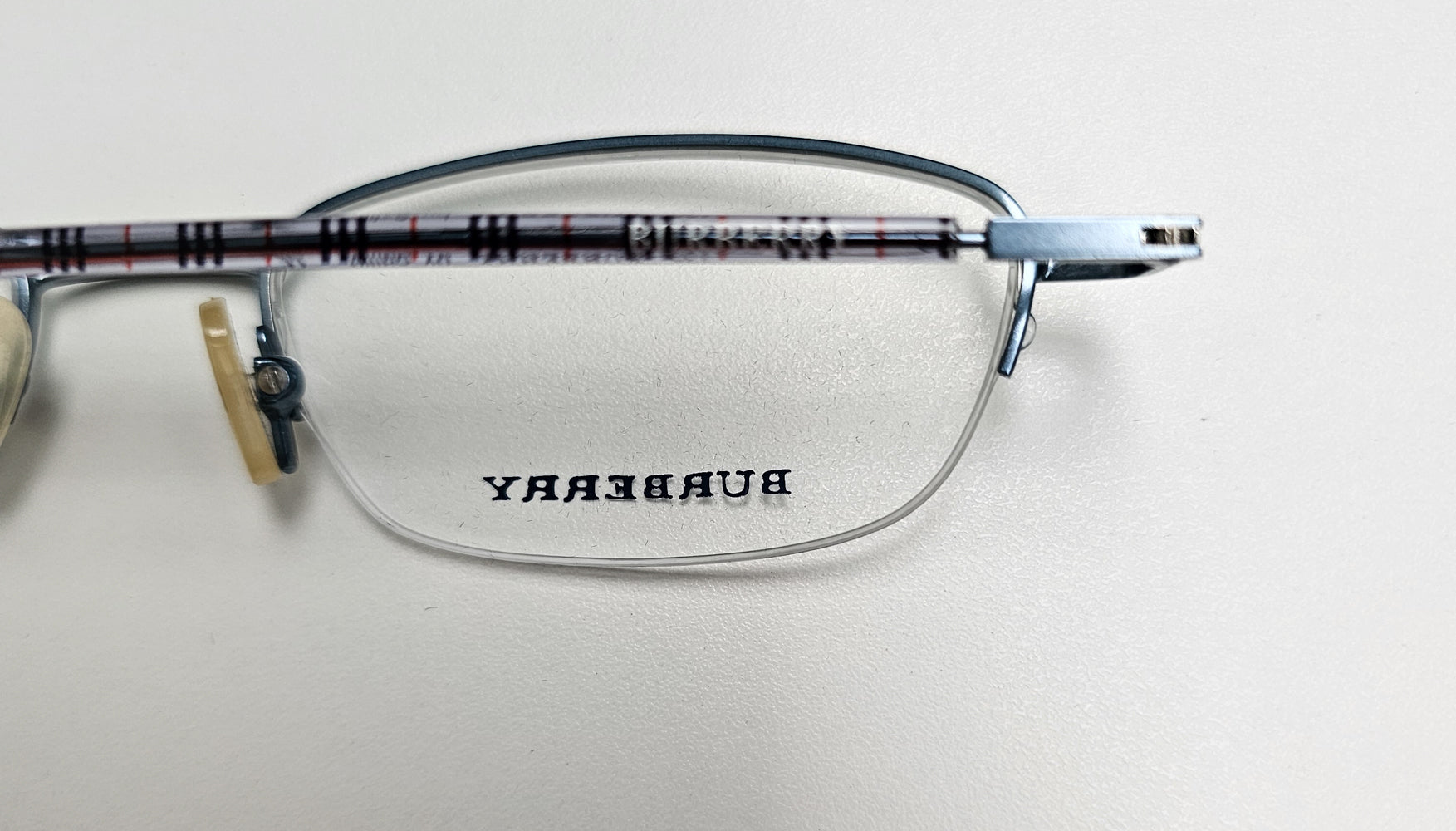 Vintage Burberry Semi Rimless Eyeglass Frames in Azure Blue - Classic Style for Men & Women - Perfect for Reading, Driving & Fashion Accessories