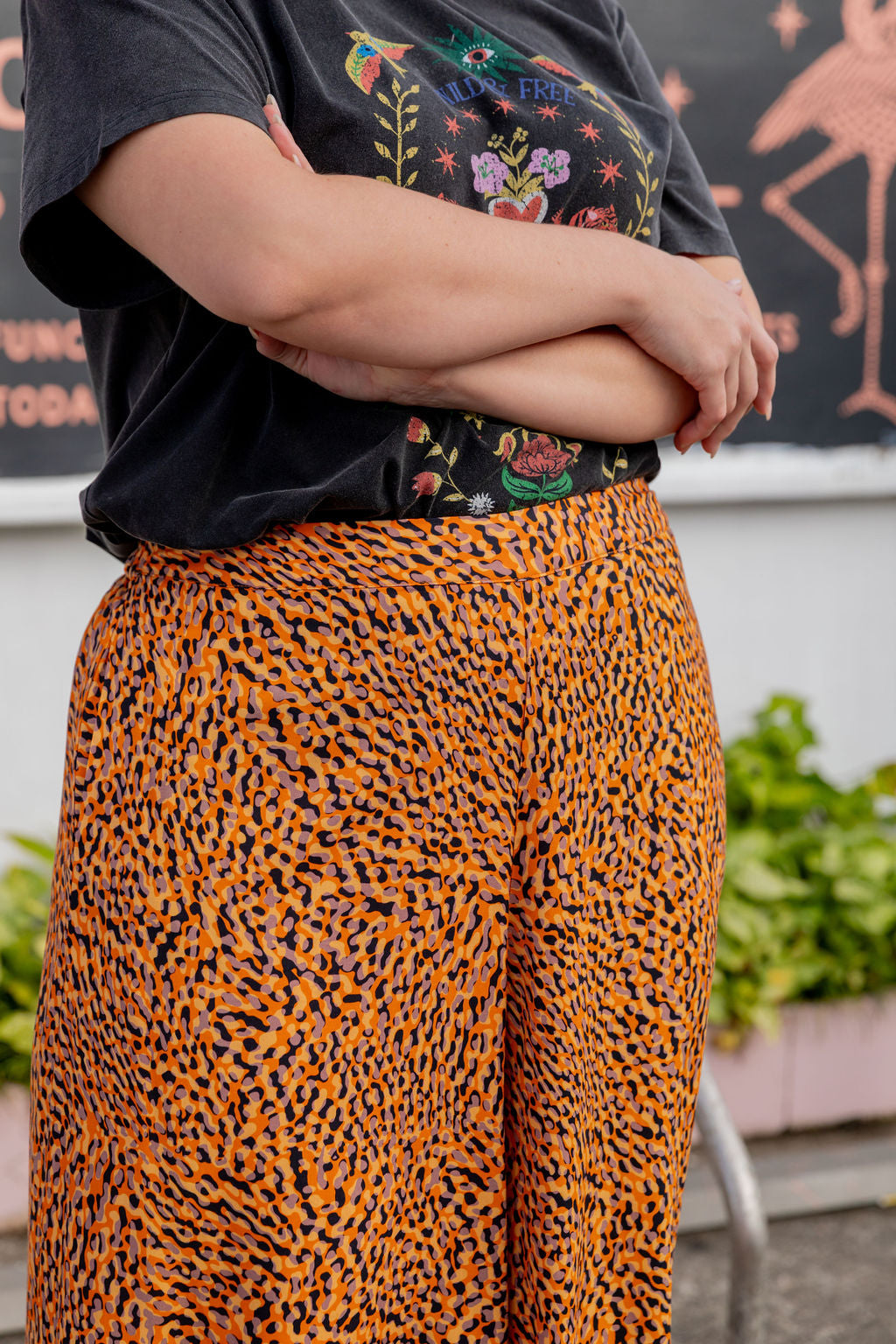 Larsa Women's High Waisted Leggings - Wild Things Print Yoga Pants for Workout, Running & Lounge Wear