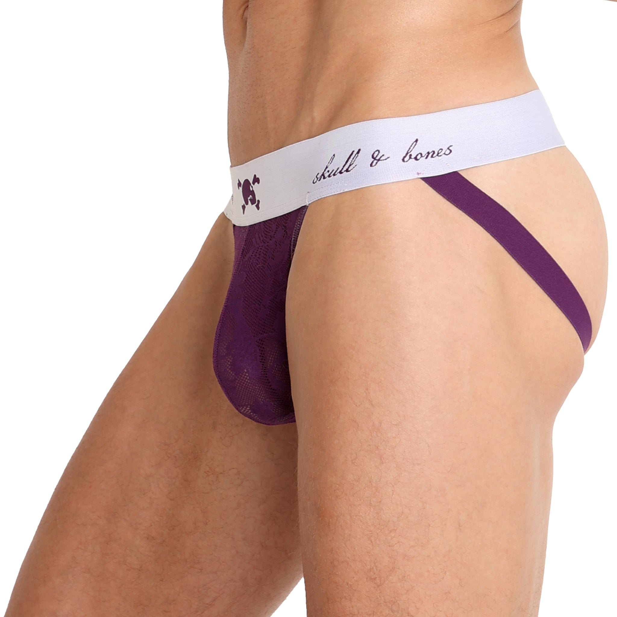 Sexy Floral Lace Purple Jockstrap for Men - Comfortable Underwear for Workout, Sports & Intimate Moments