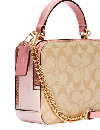 Coach Disney x Coach Signature Canvas Box Crossbody Bag with Patches - Perfect for Disney Fans, Casual Outings & Theme Park Adventures