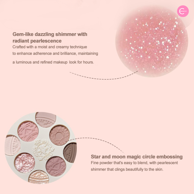 CHEERFLOR Fairy Garden Series 8-Color Embossed Eyeshadow Palette - Long Lasting Pigmented Makeup for Day & Night Looks - Perfect for Parties, Weddings & Special Occasions