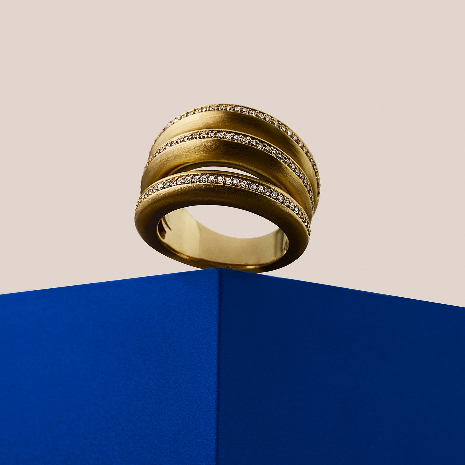 Dauphine Pave Stacking Ring Set - Elegant Gold Plated Stackable Rings for Women - Perfect for Layering, Everyday Wear & Special Occasions