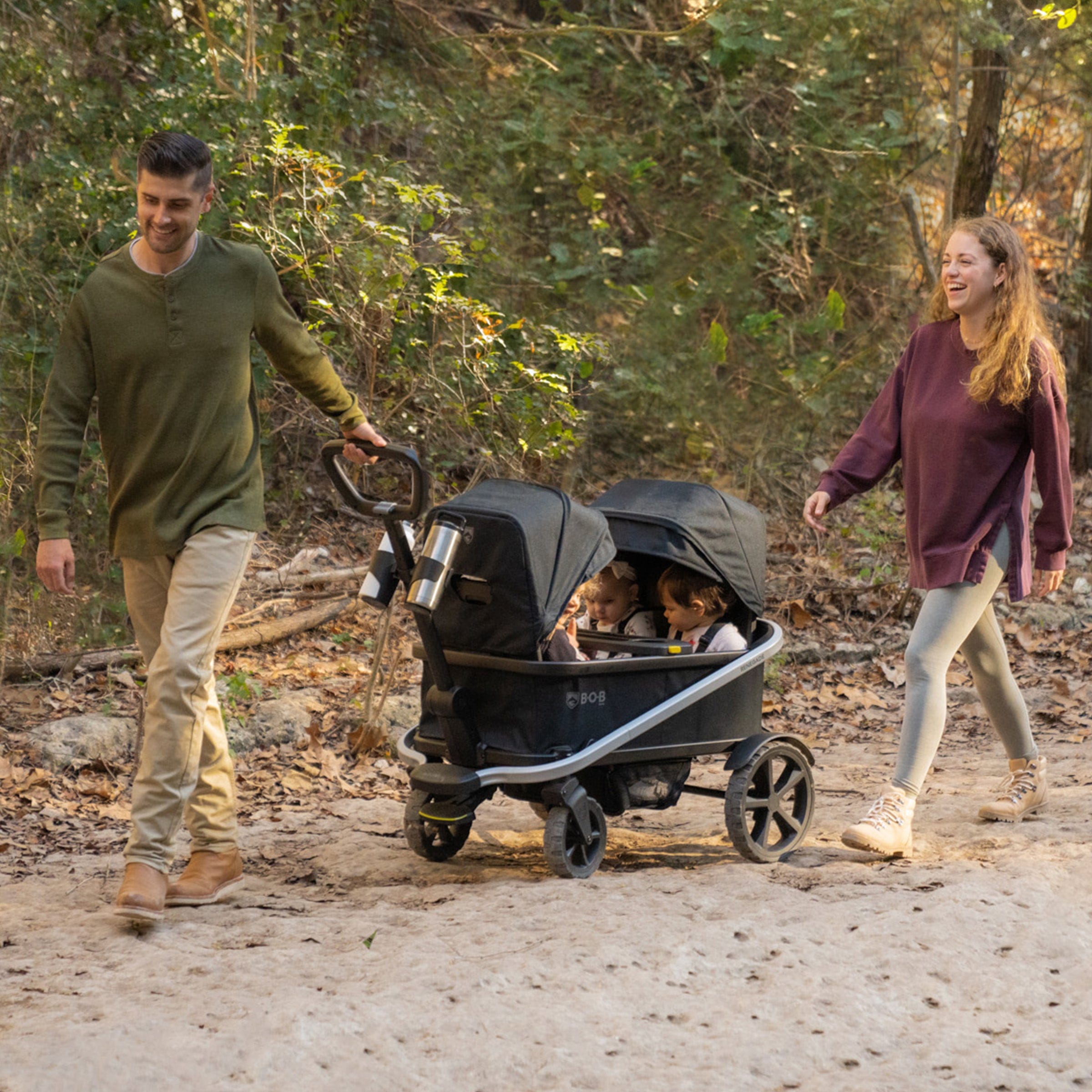 Bob Gear Renegade Wagon Bundle with Black Canopies - Heavy Duty All-Terrain Stroller Wagon for Beach, Camping & Outdoor Adventures