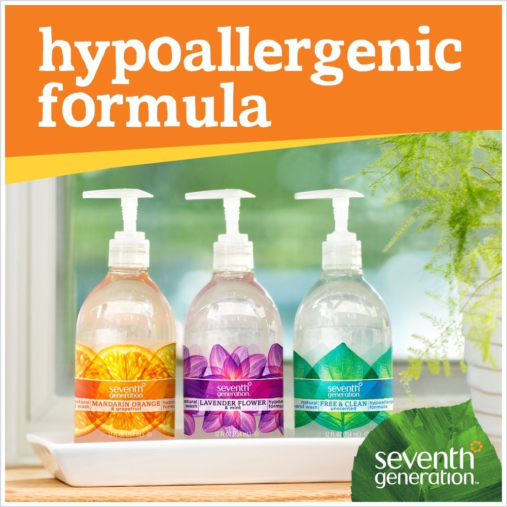 Seventh Generation Lavender Flower & Mint Hand Soap, 12 oz (Pack of 6) - Gentle Plant-Based Foaming Hand Wash for Kitchen, Bathroom & Office - Cruelty Free & Eco-Friendly