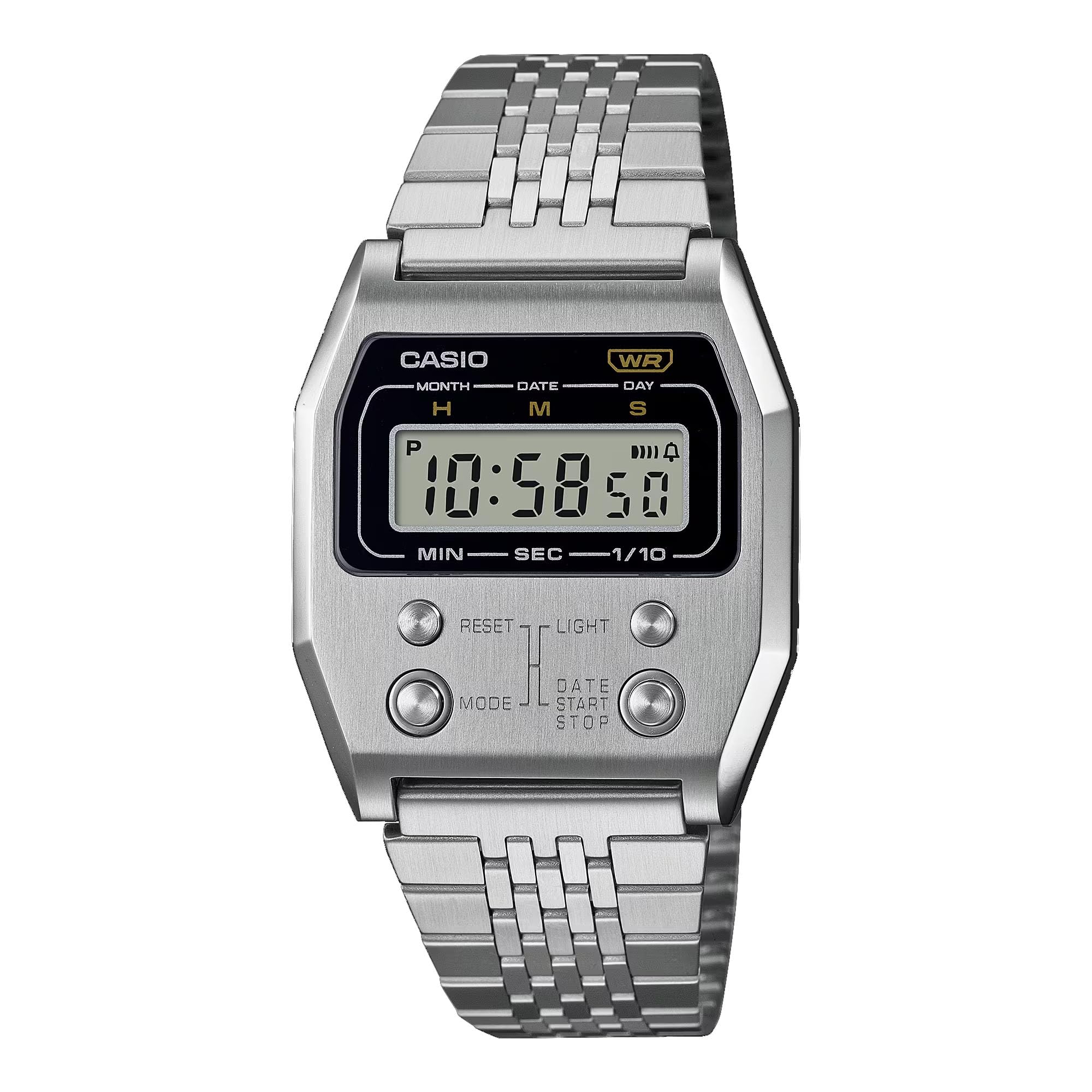 Casio A1100D-1VT Vintage Digital Watch for Men - Stainless Steel Case, Alarm & Chronograph - Perfect for Casual, Business & Outdoor Activities