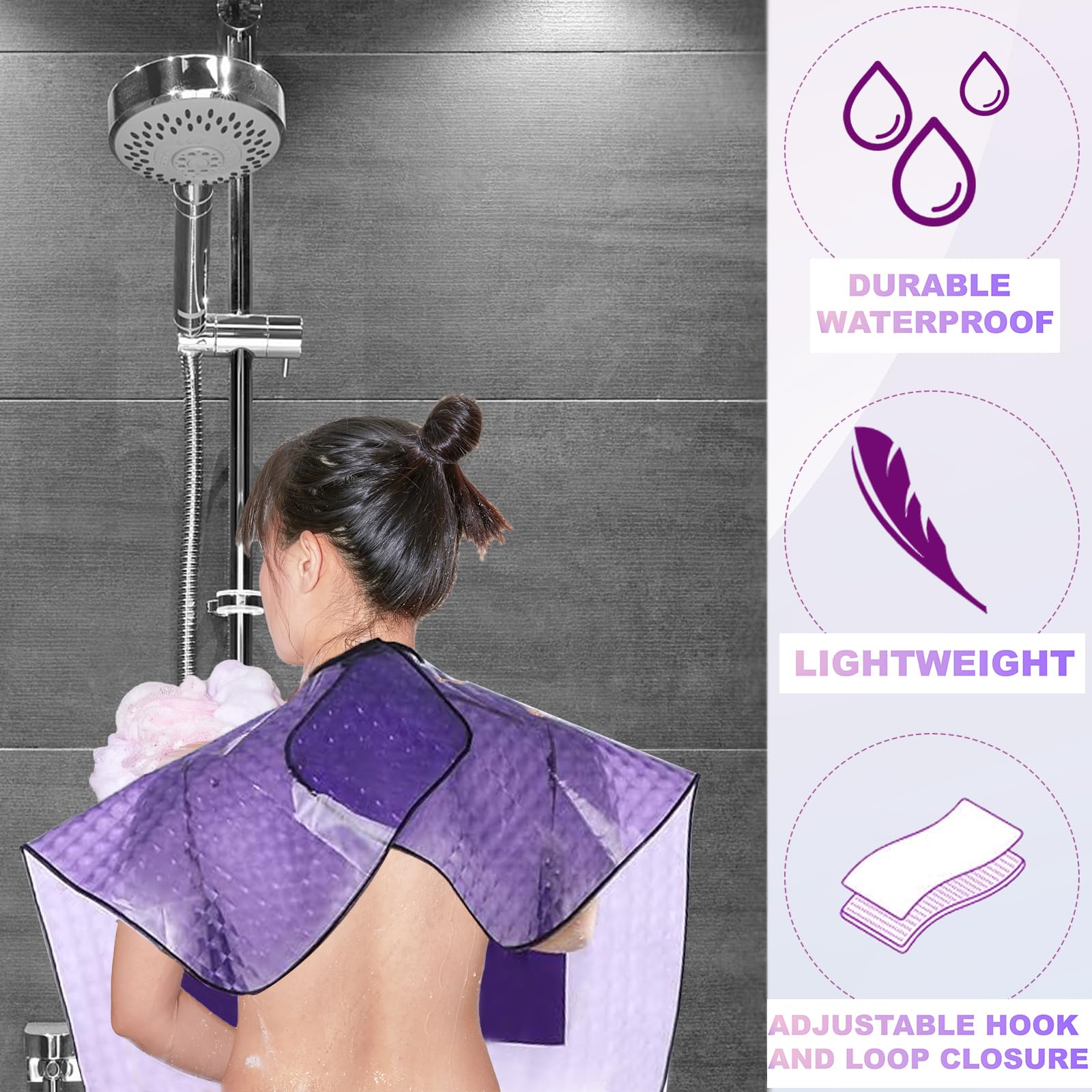 Waterproof Post-Surgery Shower Cape for Mastectomy & Chest Surgery - Shoulder Protection, Water-Resistant Recovery Garment - Ideal for Post-Op Care & Comfortable Bathing