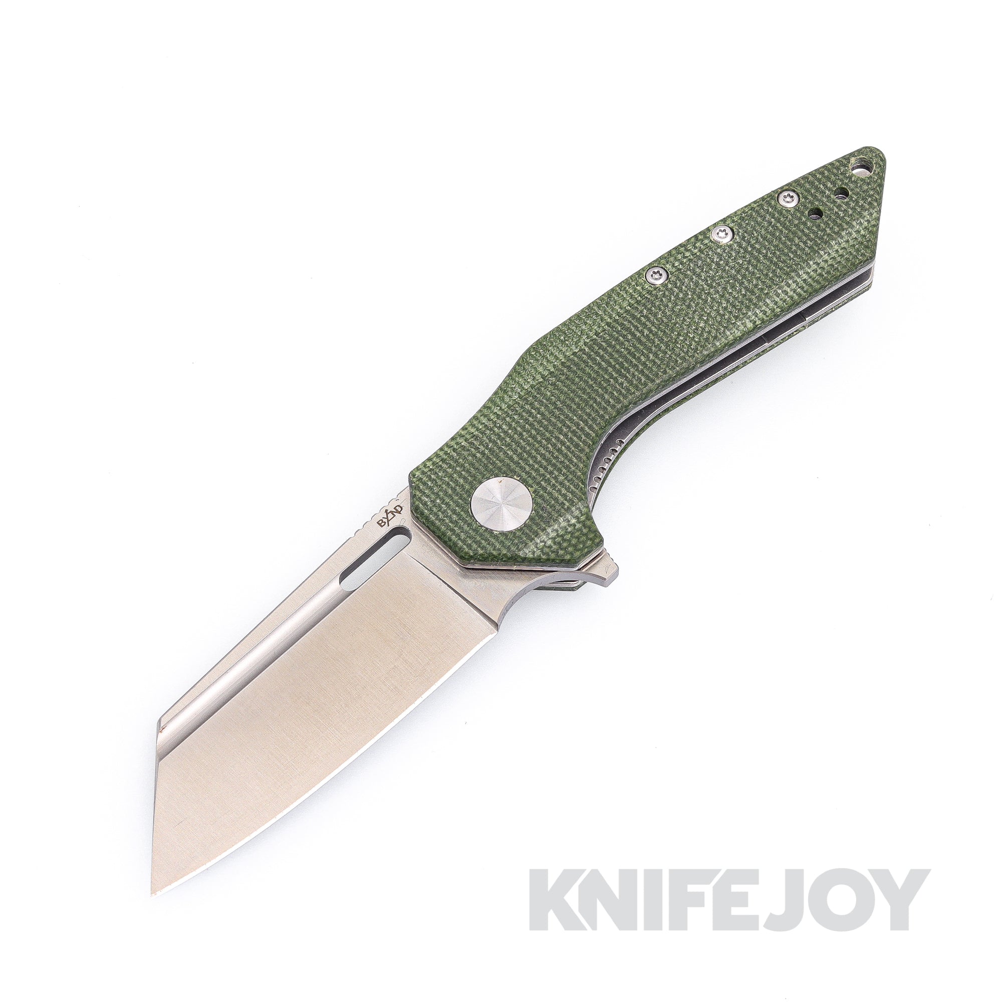 B'yond EDC BEDC2108 OD Green Micarta Folding Pocket Knife - Satin Plain Blade, Thwaak Flipper Mechanism - Perfect for Everyday Carry, Outdoor Adventures & Tactical Use