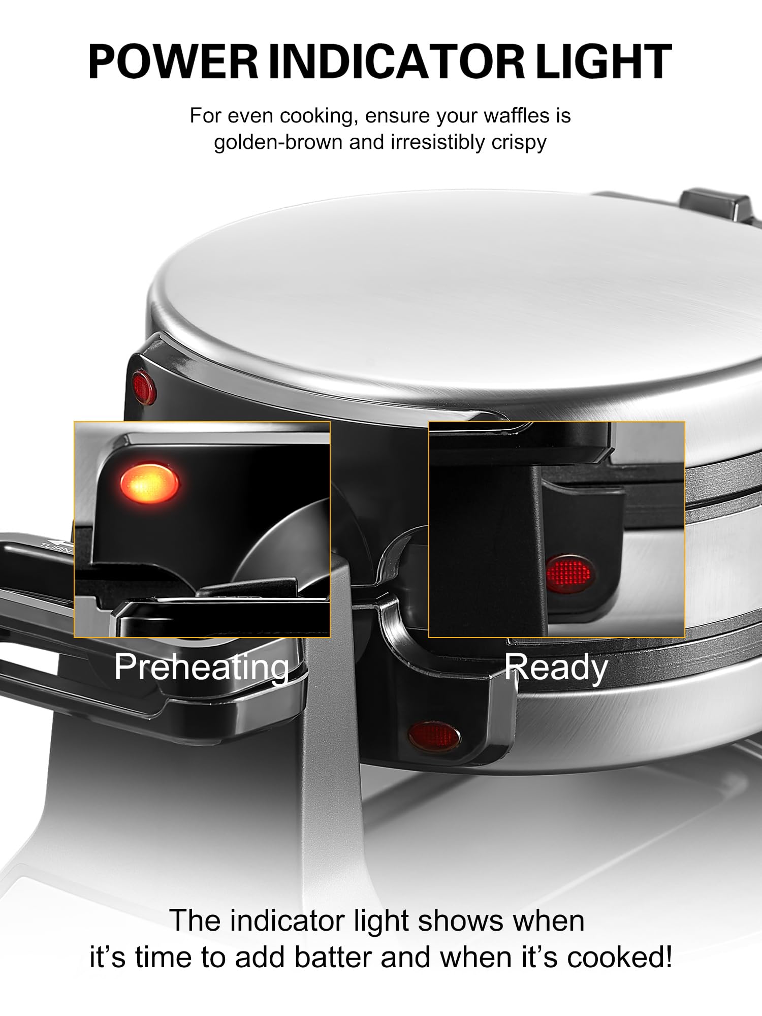 Yabano Belgian Waffle Maker - Professional Rotating Waffle Iron with Nonstick Plates, Removable Drip Tray & Cool-Touch Handles - Perfect for Breakfast, Brunch & Family Gatherings - Stainless Steel Double Flip Waffle Machine for Homemade Belgian Waffles