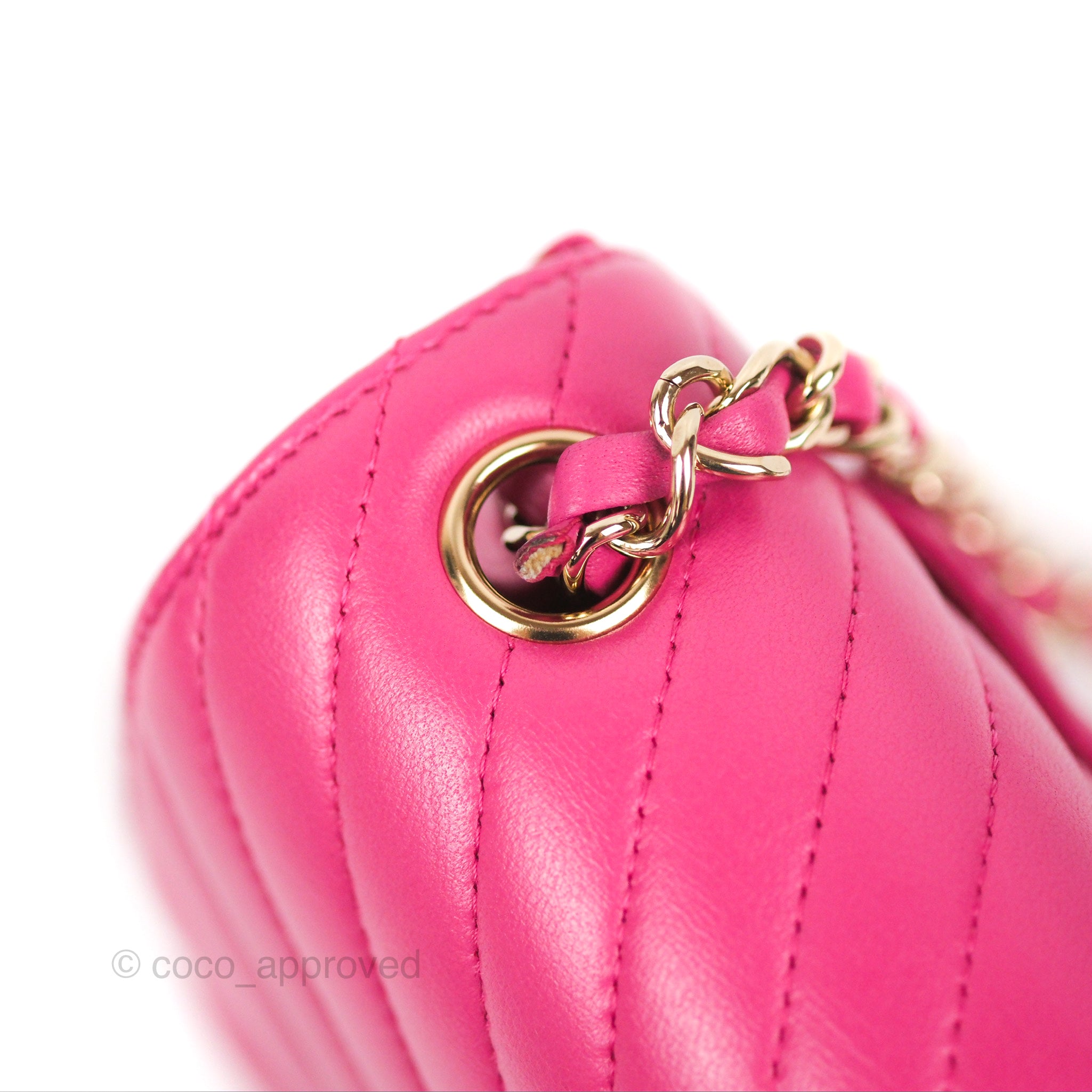 Chanel Chevron Mini Square Flap Bag in Pink Lambskin with Gold Hardware - Perfect for Evening Parties & Luxury Fashion Accessories