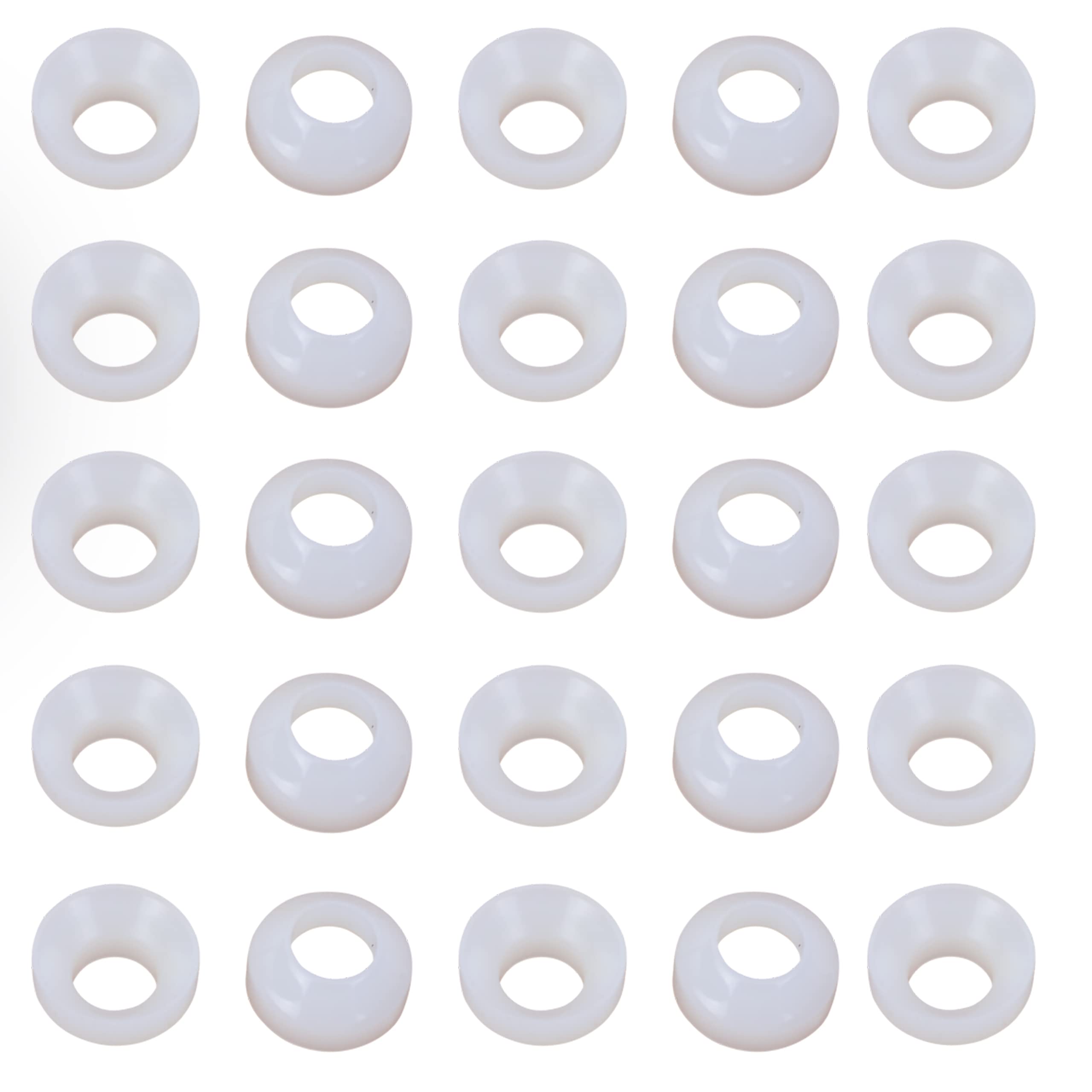 1/4 Inch Flare White Washer - Pack of 25 - Perfect for Plumbing, Automotive & DIY Projects