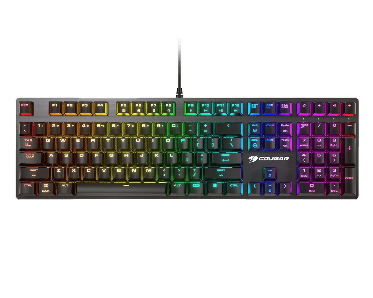 COUGAR Vantar MX Mechanical Gaming Keyboard with Red Switches & RGB Backlighting (Black) - Perfect for Competitive Gaming & Typing
