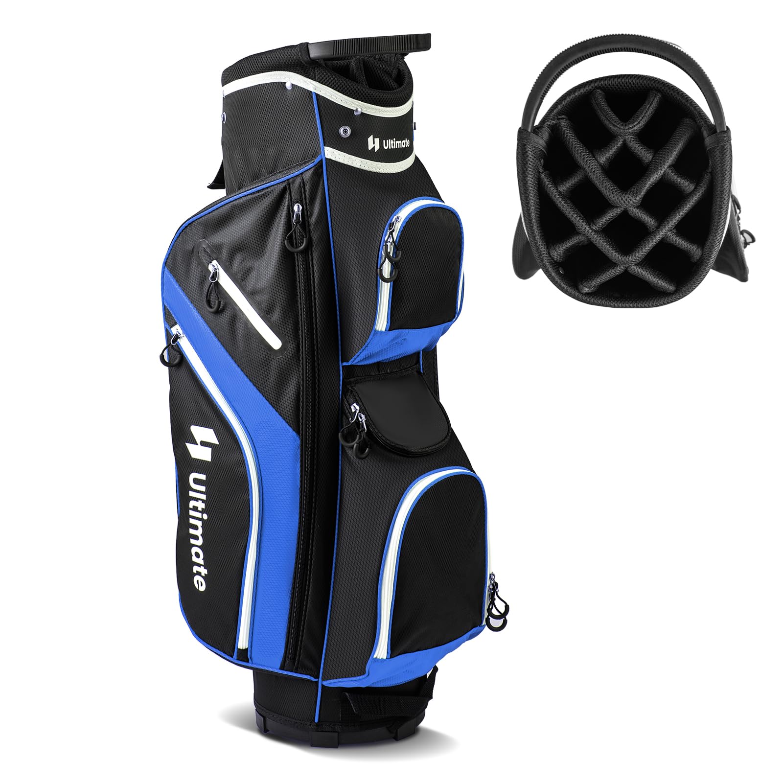 **Tangkula 14-Way Top Divider Golf Cart Bag - Lightweight Golf Club Bag with 9 Pockets, Cooler Compartment, Umbrella Holder & Rain Hood - Dual Strap for Men & Women - Perfect for Golf Courses & Travel**