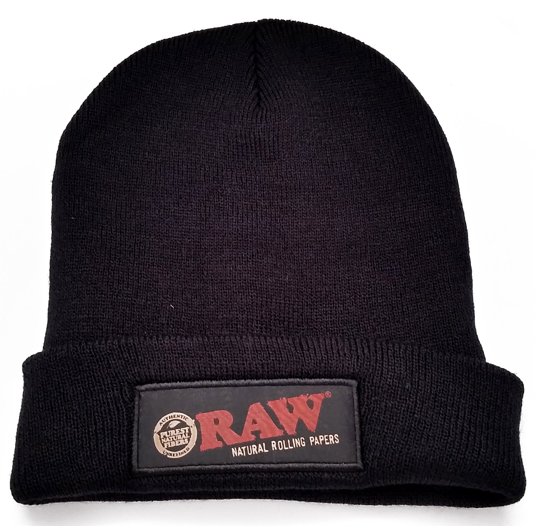 RAW Rolling Papers Beanie Hat - Black One Size - Premium Smoking Accessory for Cold Weather & Outdoor Activities