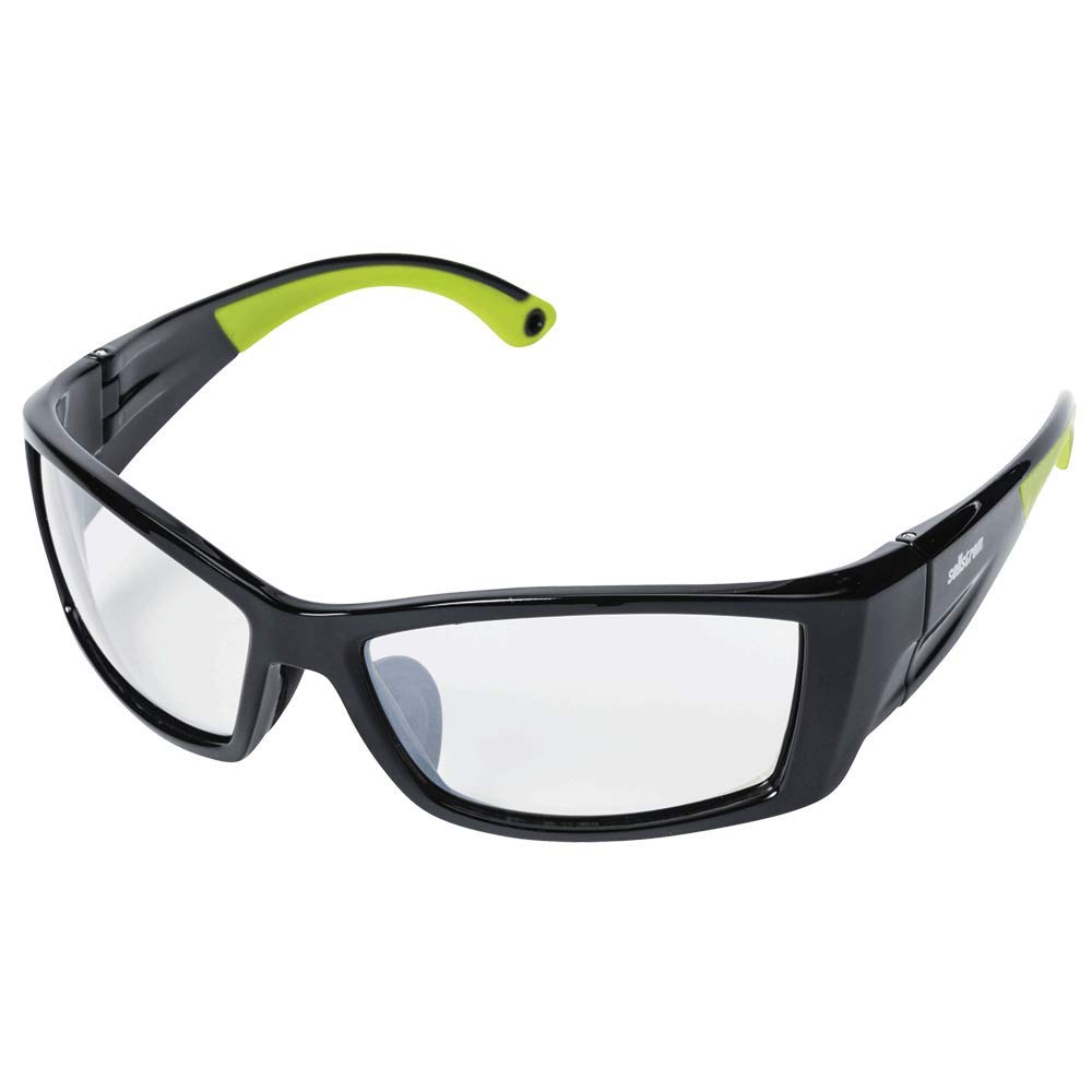 Sellstrom Slip-Resistant Anti-Fog Safety Glasses with Hard Coating - Black/Green Protective Eyewear for Indoor & Outdoor Use - Co-Molded Temples & Soft Nose Piece (S72402) - Ideal for Construction, Woodworking, and DIY Projects