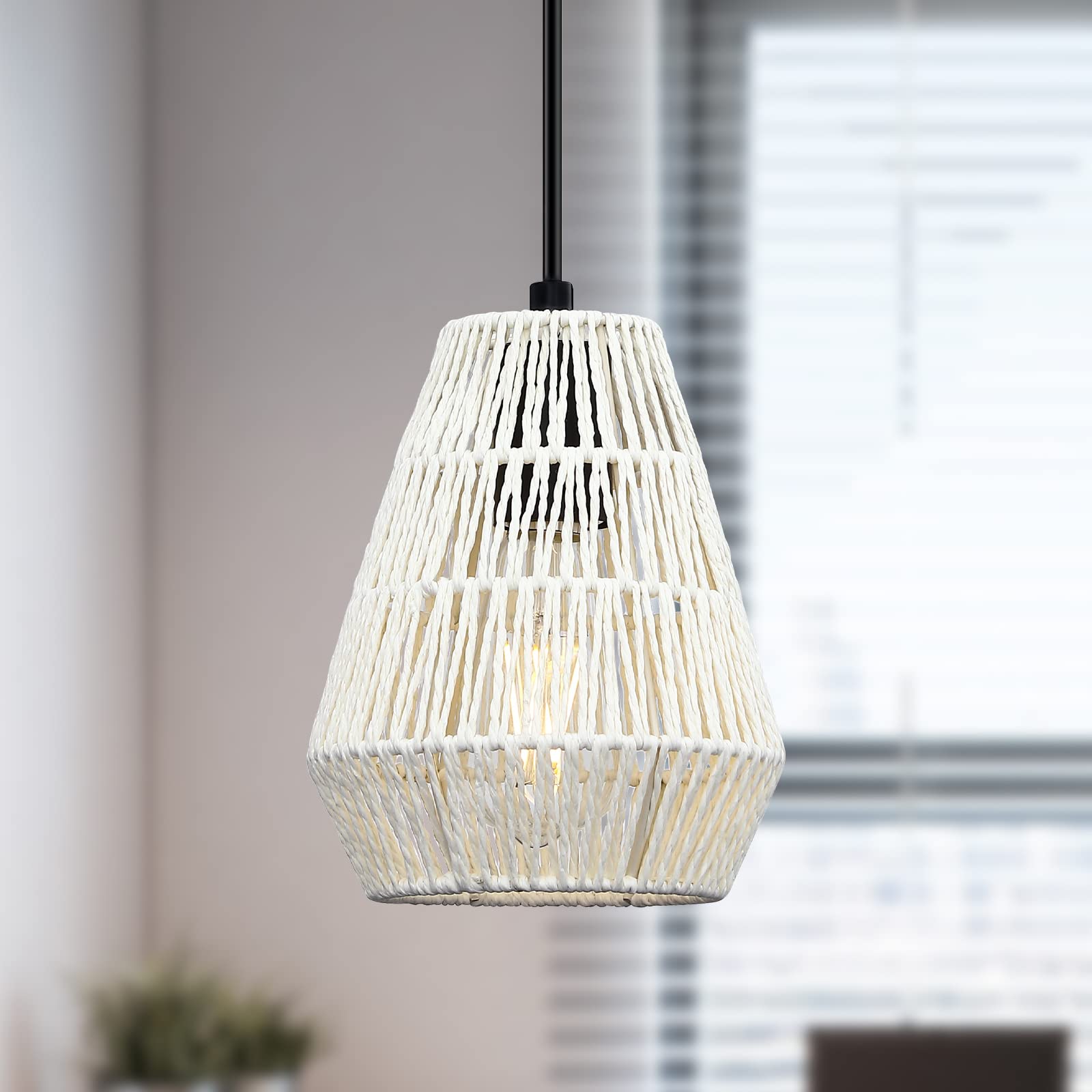 Dolaimi Adjustable Vintage Industrial Semi Flush Mount Ceiling Light - 1-Light Oil Rubbed Bronze Pendant with Basket Cage Design for Kitchen Island, Dining Room, Living Room & Loft | Perfect for Farmhouse, Industrial & Retro Home Decor