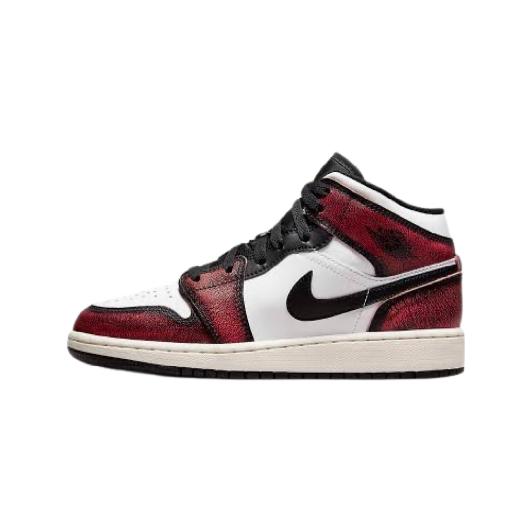 Air Jordan 1 Mid GS Chicago Colorway - Red, White & Black Basketball Shoes for Kids | Perfect for School, Sports & Streetwear Fashion