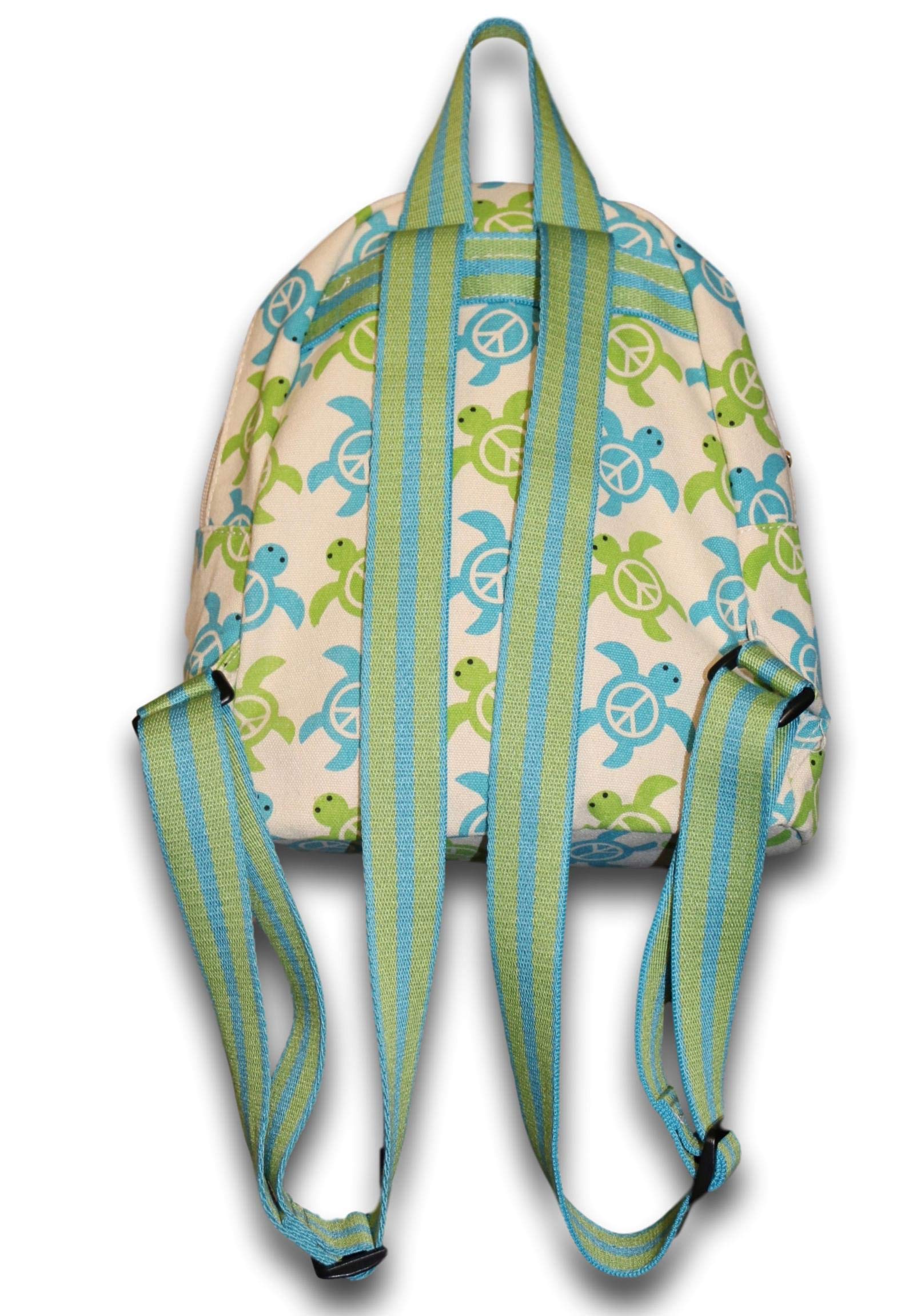 Bungalow 360 Mini Backpack for Adults - Small Lightweight Crossbody Bag with Adjustable Straps, Perfect for Travel, Hiking & Daily Use (Sea Turtle Design)