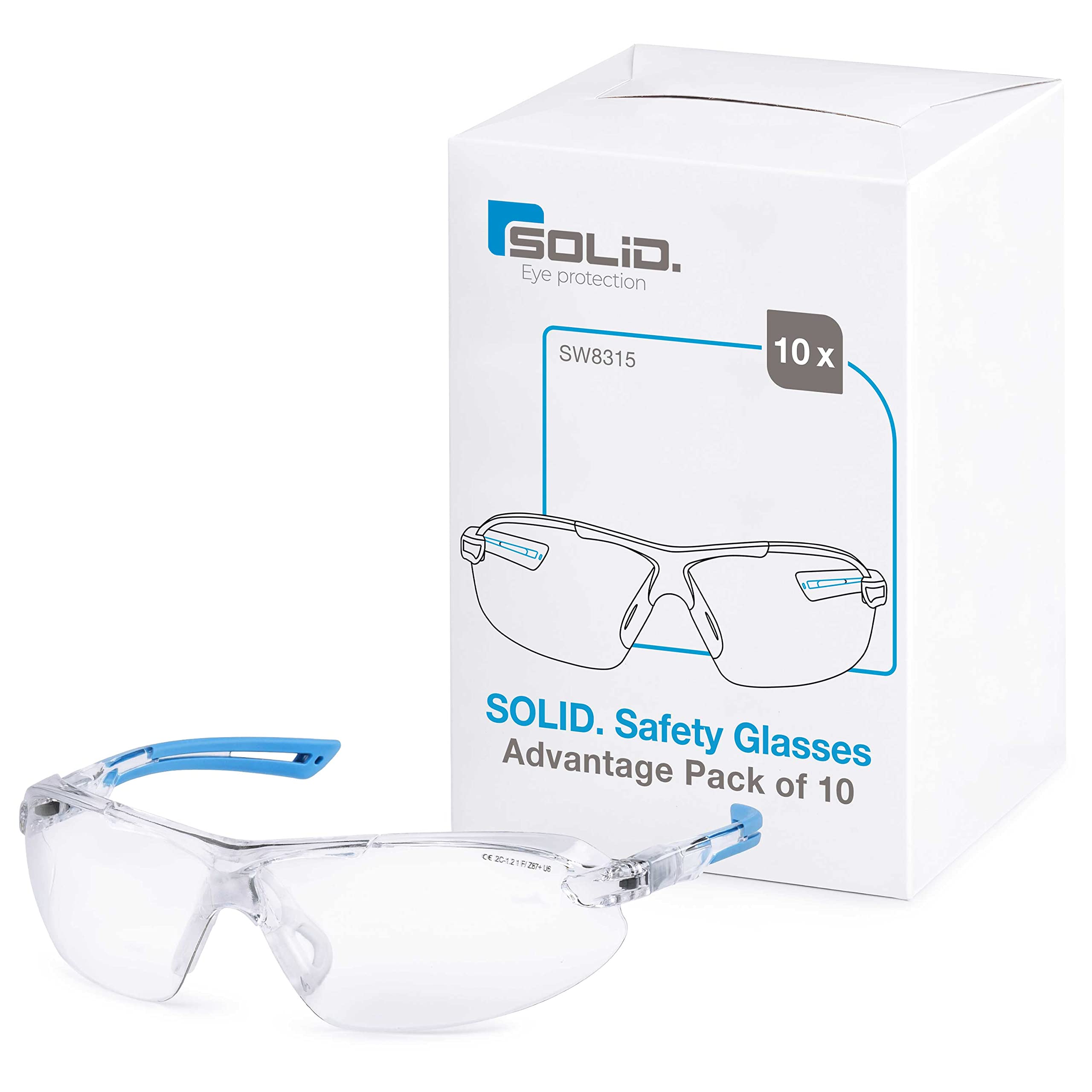 Premium Safety Glasses for Men & Women - ANSI Z87.1 Certified Protective Eyewear with Side Shields - Ideal for Construction, Woodworking, Shooting & DIY Projects
