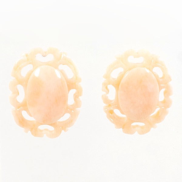 18K Yellow Gold Coral Earrings for Women - Elegant Dangle Earrings for Wedding, Party & Evening Wear - Hypoallergenic Luxury Jewelry Gift