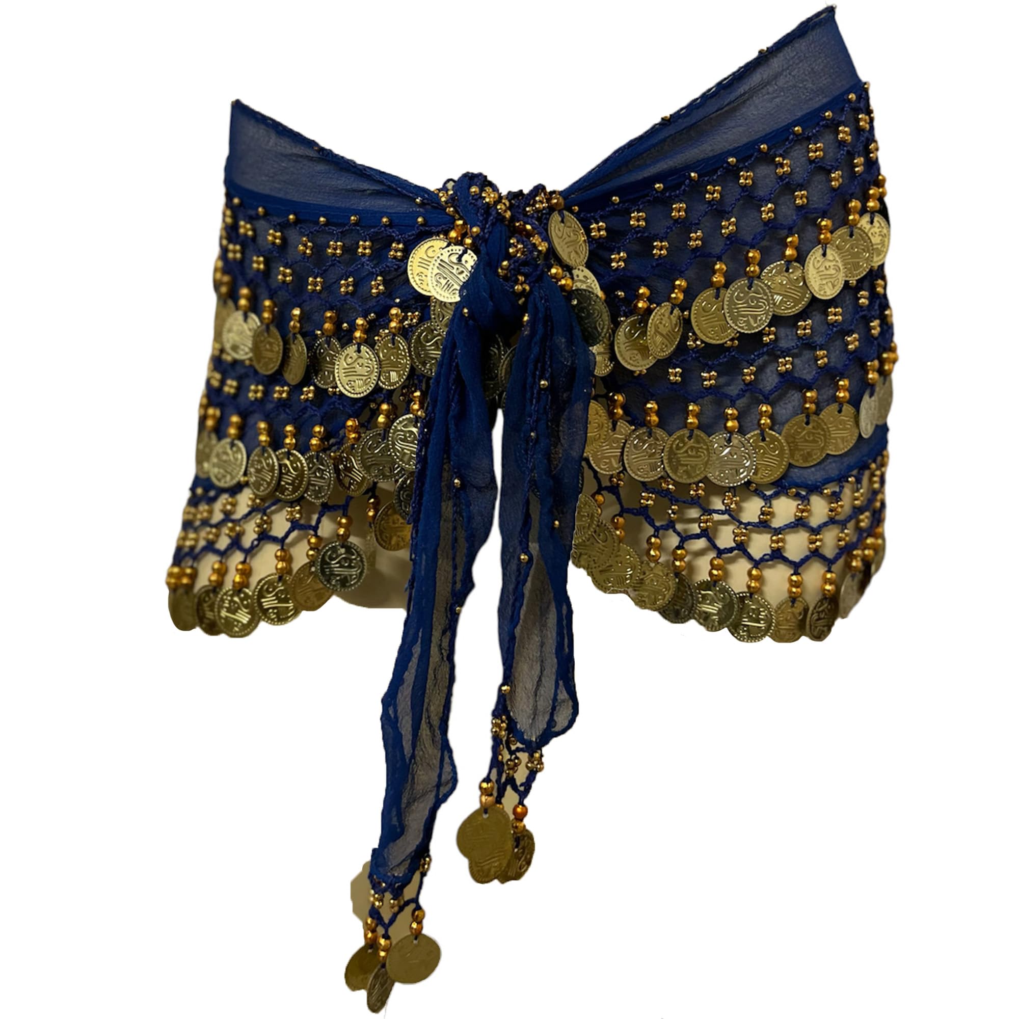 Agan Traders Women's 2025 Spring Belly Dance Hip Scarf with Gold & Silver Coins - Zumba, Gypsy Dance, Yoga & Fitness Accessories for Women