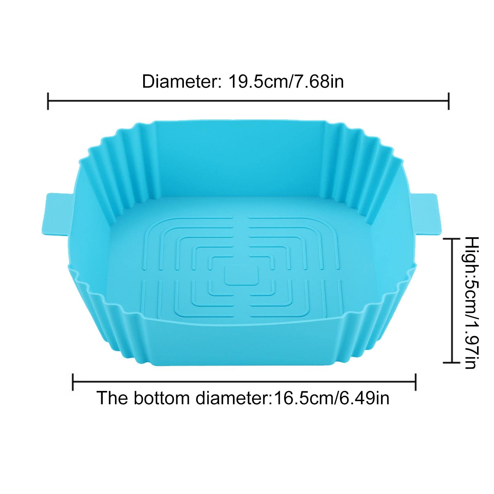 Heat-Resistant Silicone Air Fryer Basket with Handle - Reusable Oven & Baking Accessories - Easy Clean Square Silicone Pot - Replacement for Parchment Paper - Perfect for Roasting Vegetables, Cooking Chicken Wings & Meal Prep