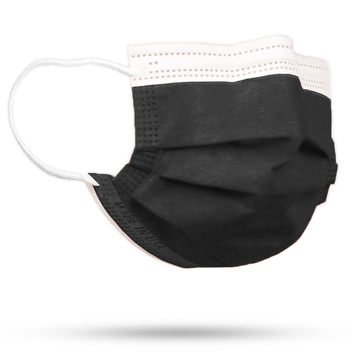 4-Ply Breathable Disposable Face Masks - Made in USA - Comfortable Elastic Ear Loops - Multiple Colors (500 Pack, Black & White) - Ideal for Daily Use, Travel, Work & Public Safety