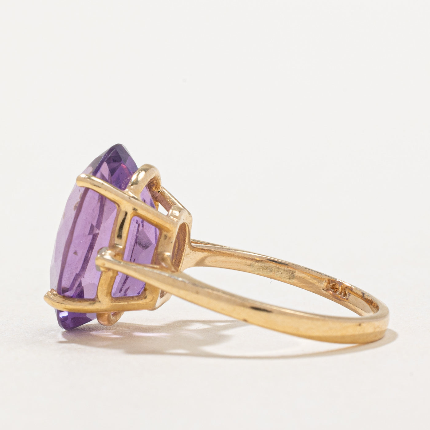 5.50ct Amethyst & 0.04ct Diamond Cocktail Ring - Size 4.5 | Elegant Purple Gemstone Jewelry for Women | Perfect for Evening Parties, Weddings & Special Occasions