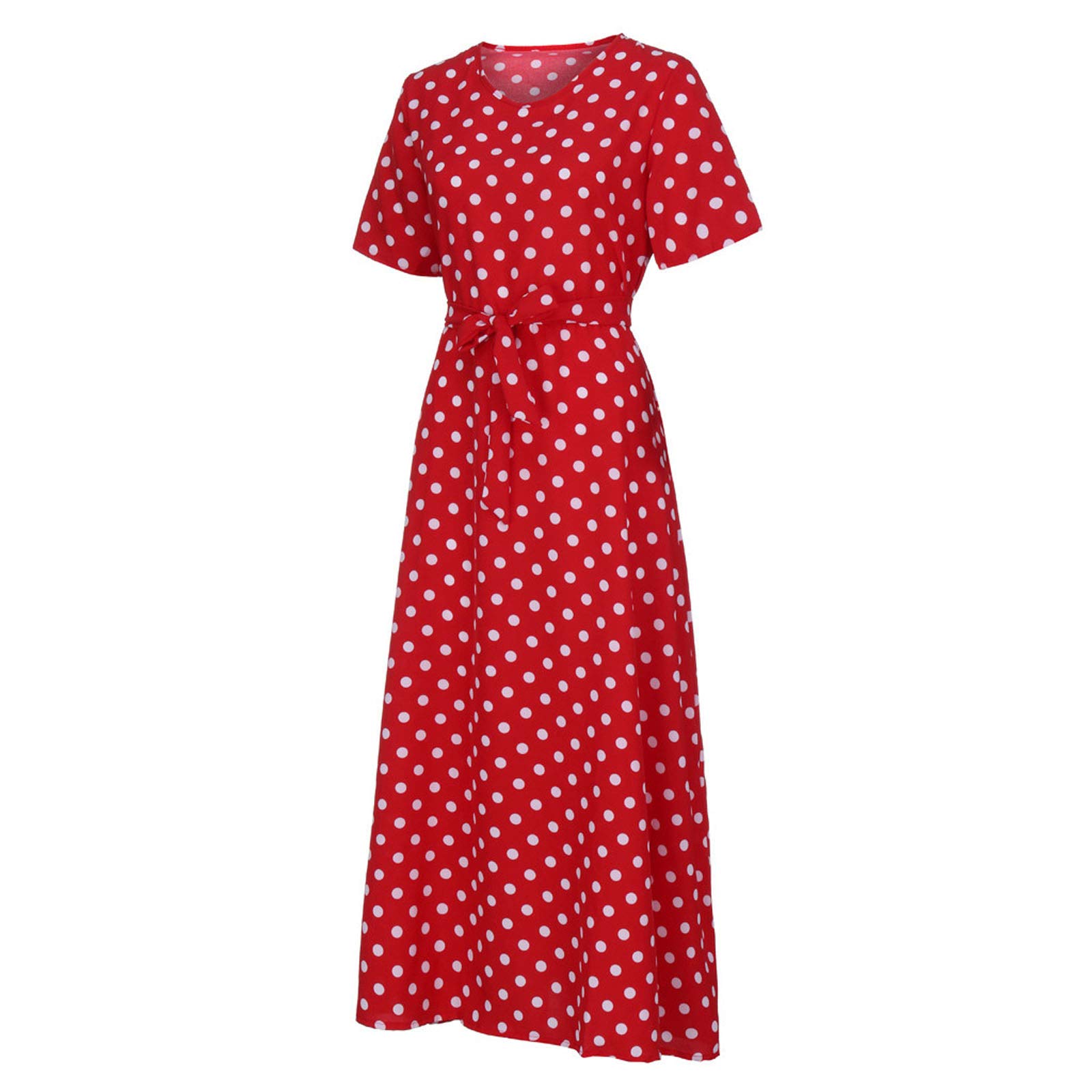 Women's Mini Swing Skater Dress - Polka Dot Long Sleeve O-Neck Sun Dress for Summer | Casual Party, Date Night & Beach Outfit