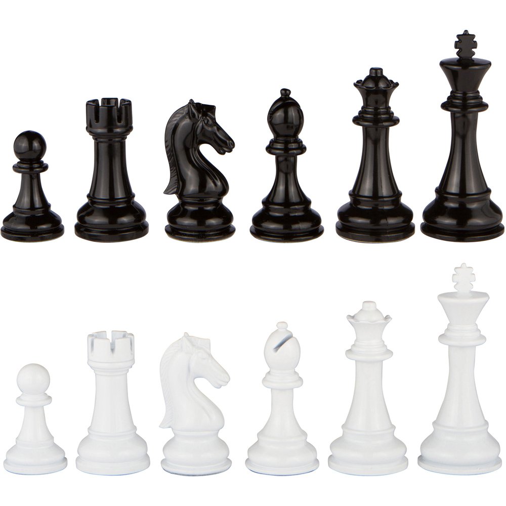 Premium Black & White Heavyweight Chess Pieces Set - 4.5